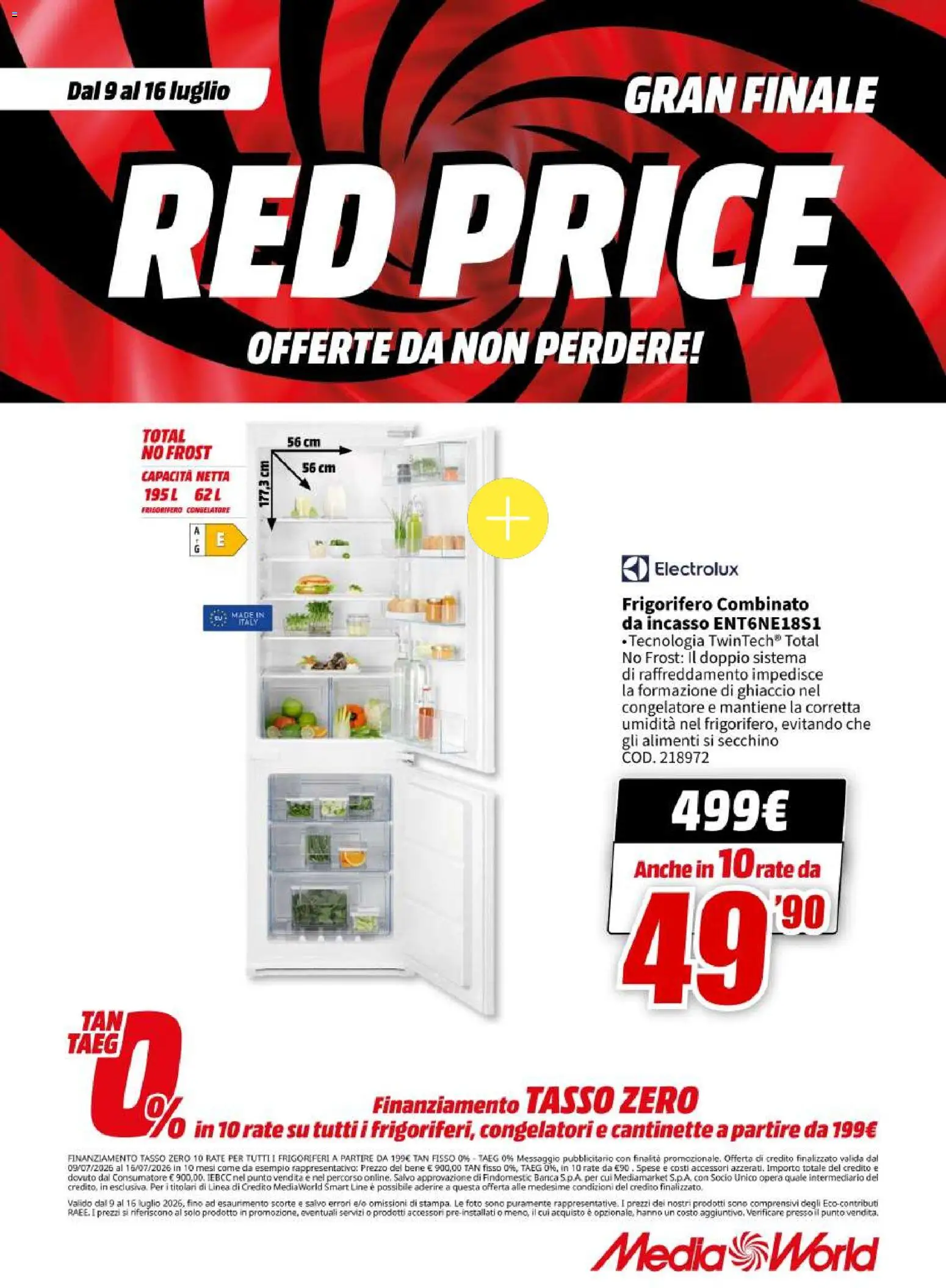 Volantino Media World del 09/07/2026 | Pagina: 63 | Prodotti: Frigorifero, Congelatore, Frigorifero combinato