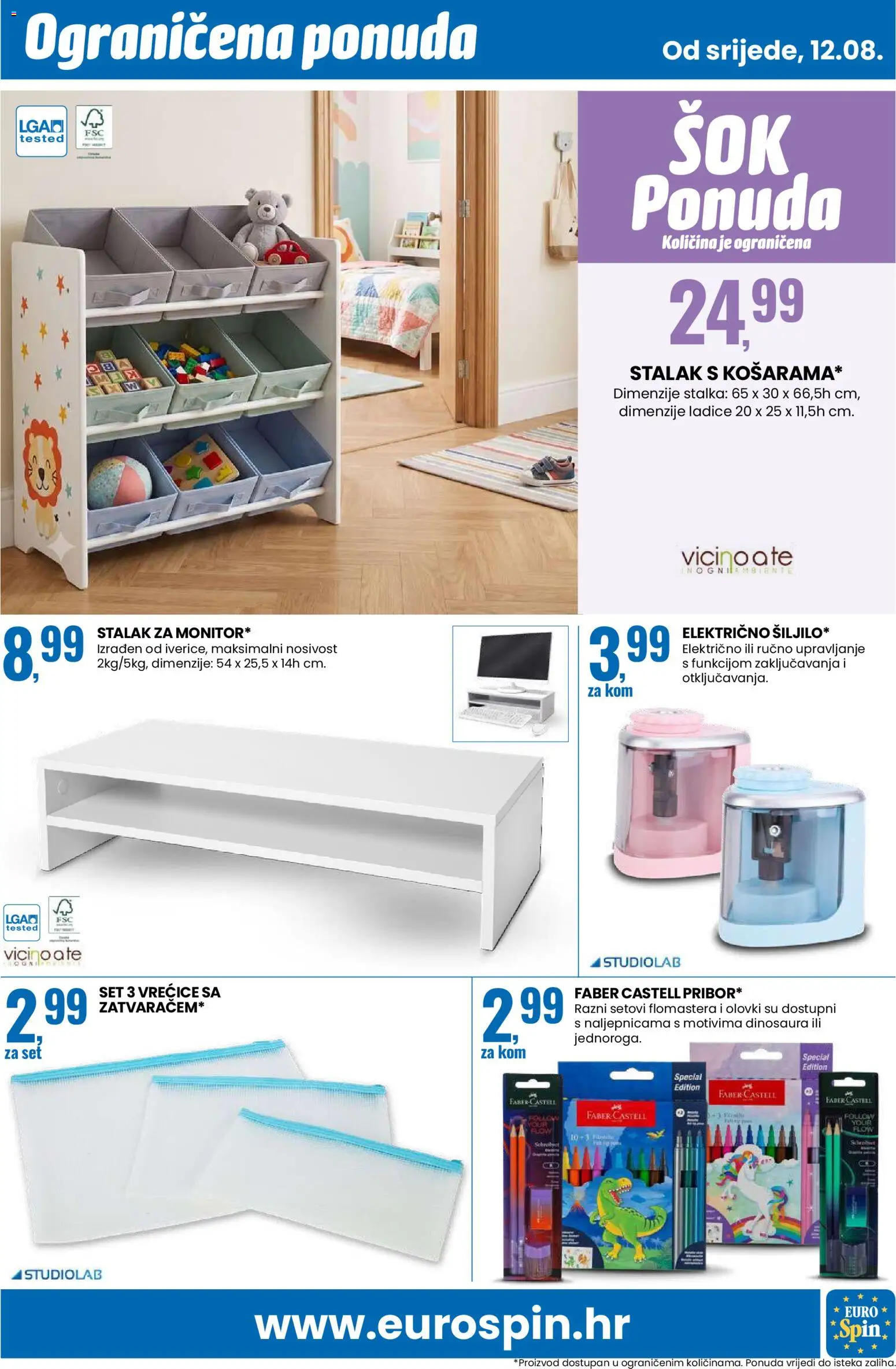 Eurospin katalog | vrijedi od 12.08.2026 | Stranica: 15 | Proizvodi: Sok, Ladice, Stalak, Monitor