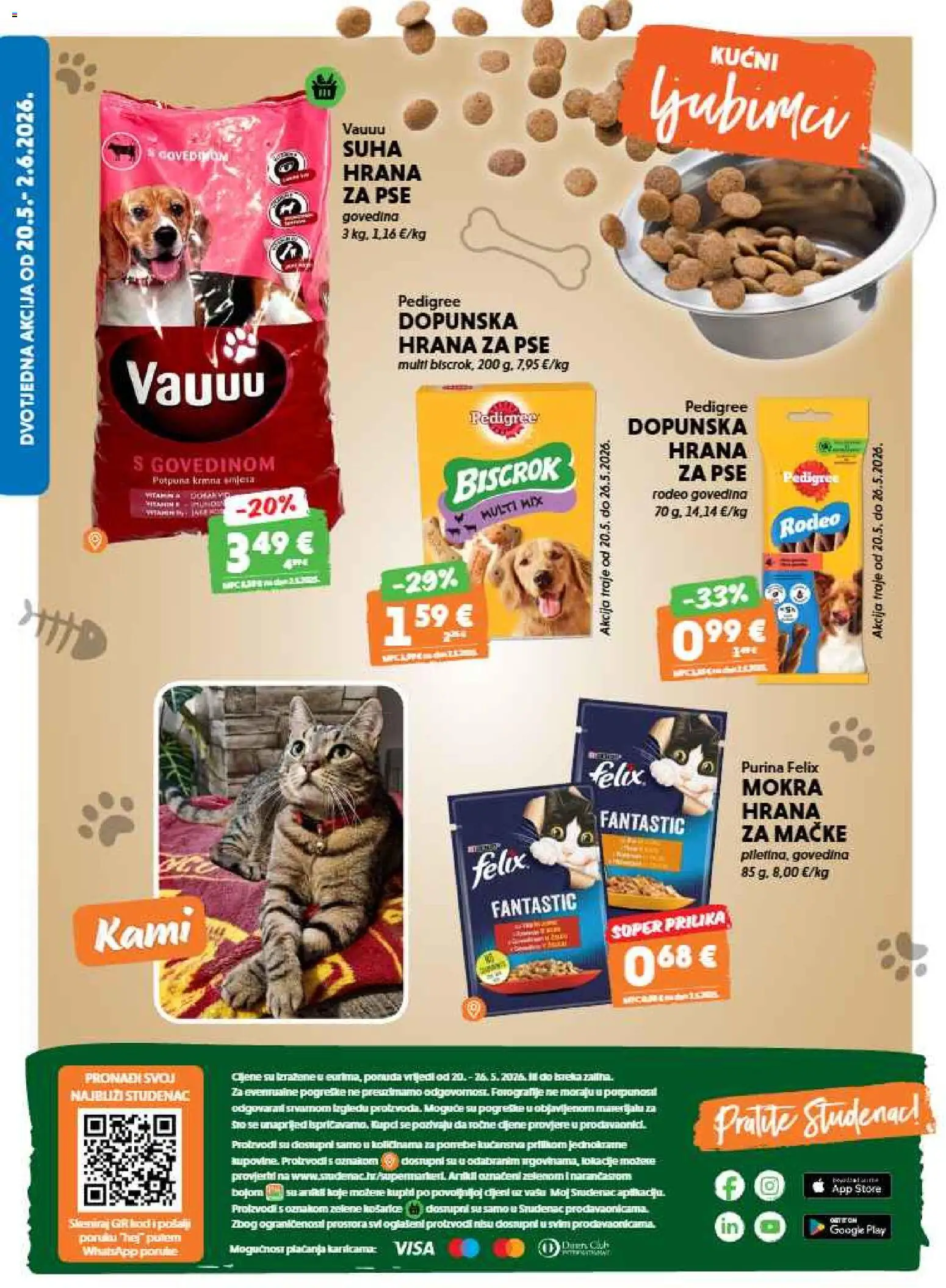 Studenac katalog | vrijedi od 20.05.2026 | Stranica: 36 | Proizvodi: Hrana za pse, Govedina, Hrana za mačke, Suha hrana za pse