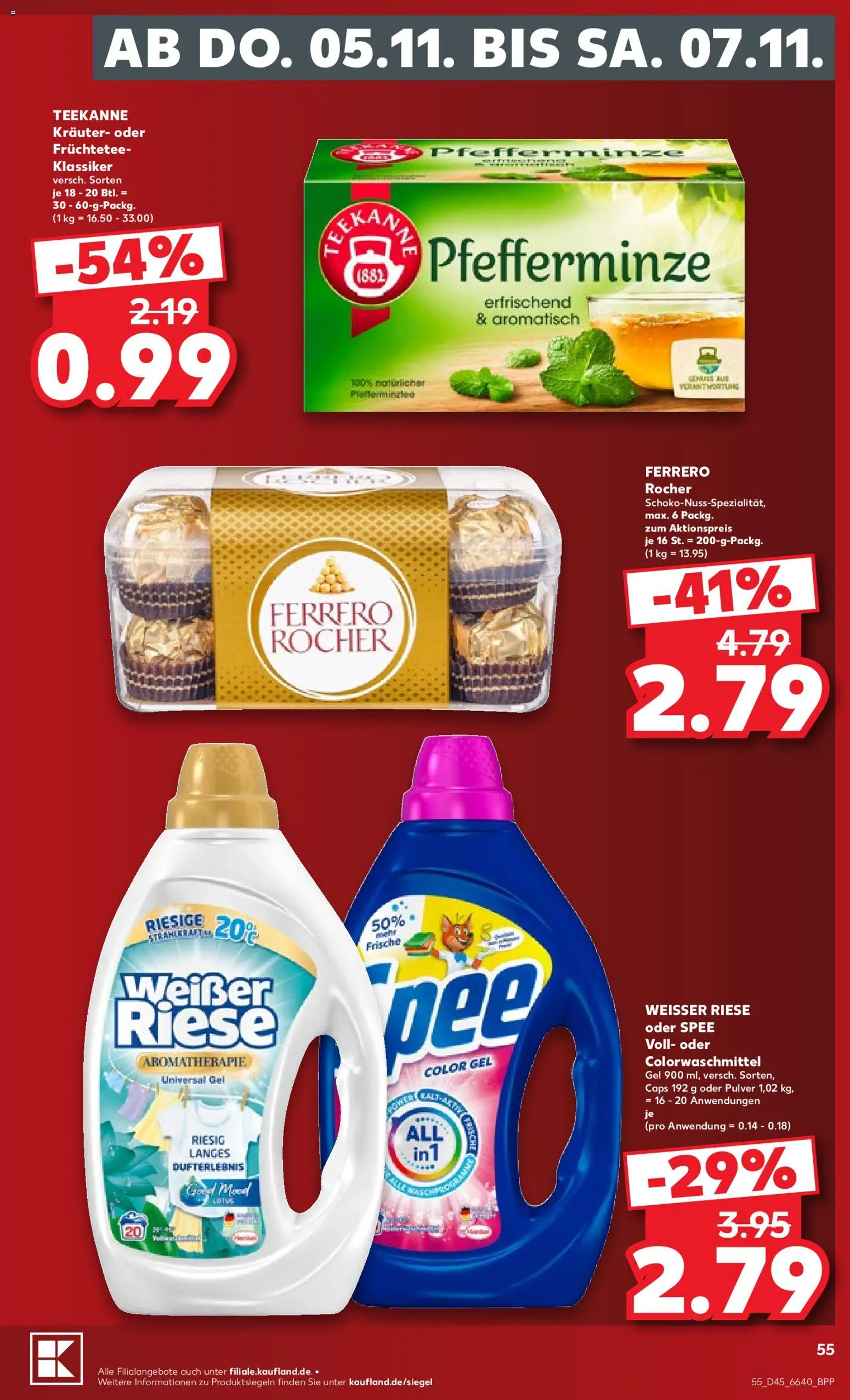 Kaufland Německo leták od 02.11.2026 | Strana: 55 | Produkty: Ferrero Rocher, Teekanne