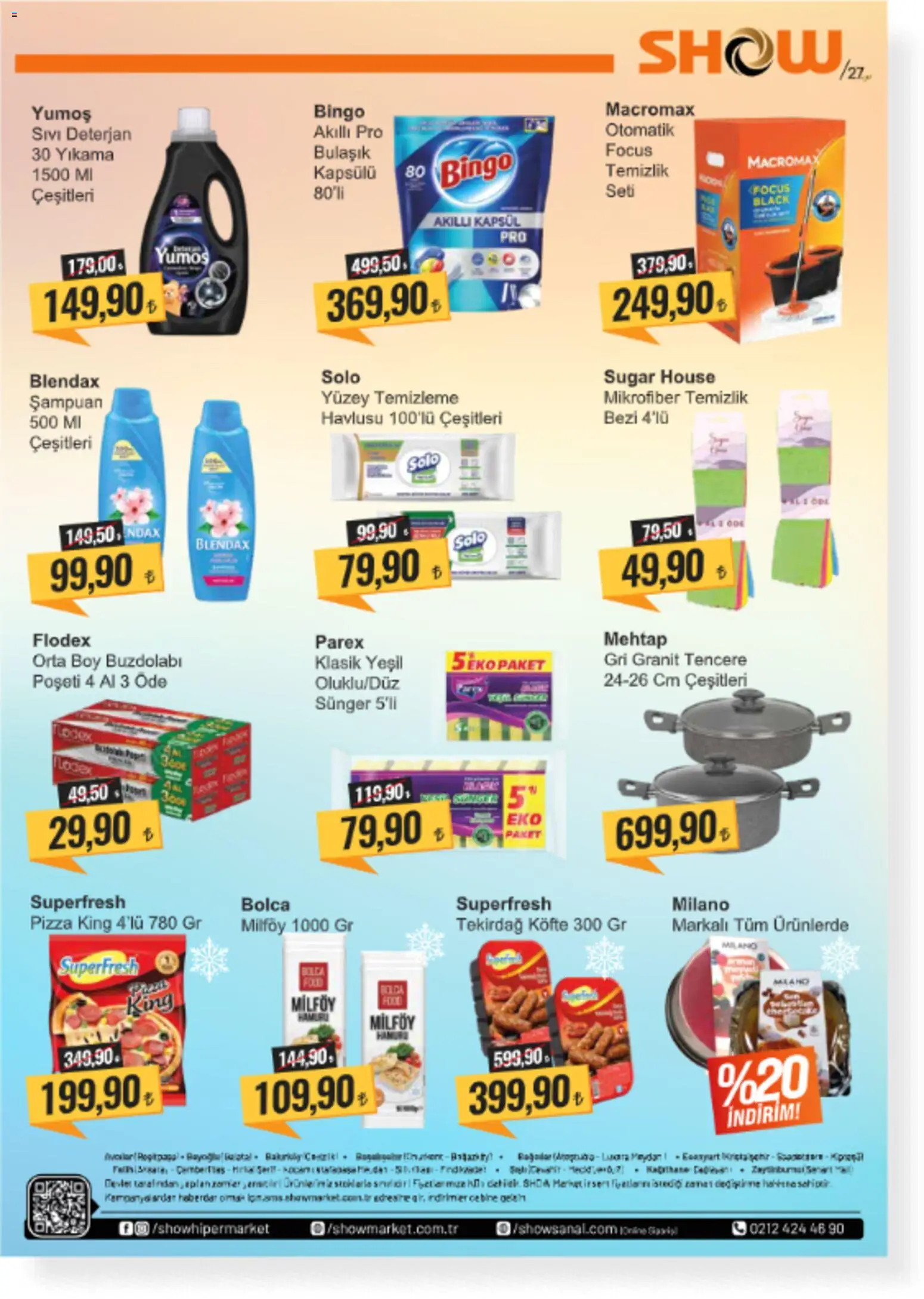 Show Market Katalog - 17 Temmuz 2026 tarihinden itibaren geçerlidir | Sayfa: 4 | Ürünler: Şampuan, Deterjan, Pizza, Buzdolabı