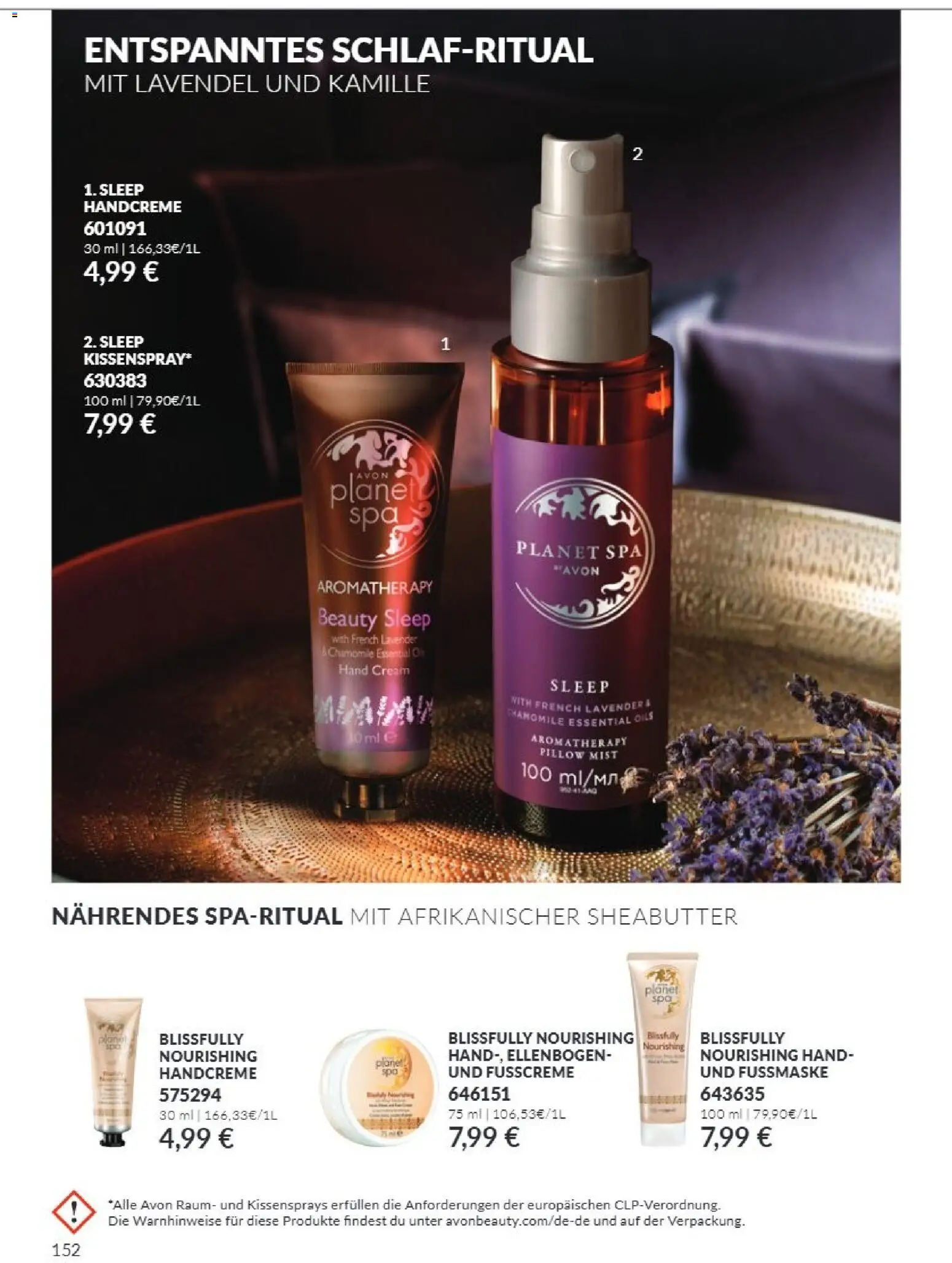 AVON Katalog Oktober 2026 – gültig ab 01.10.2026 | Seite: 152 | Produkte: Handcreme, Lavendel, Fußcreme, Fußmaske