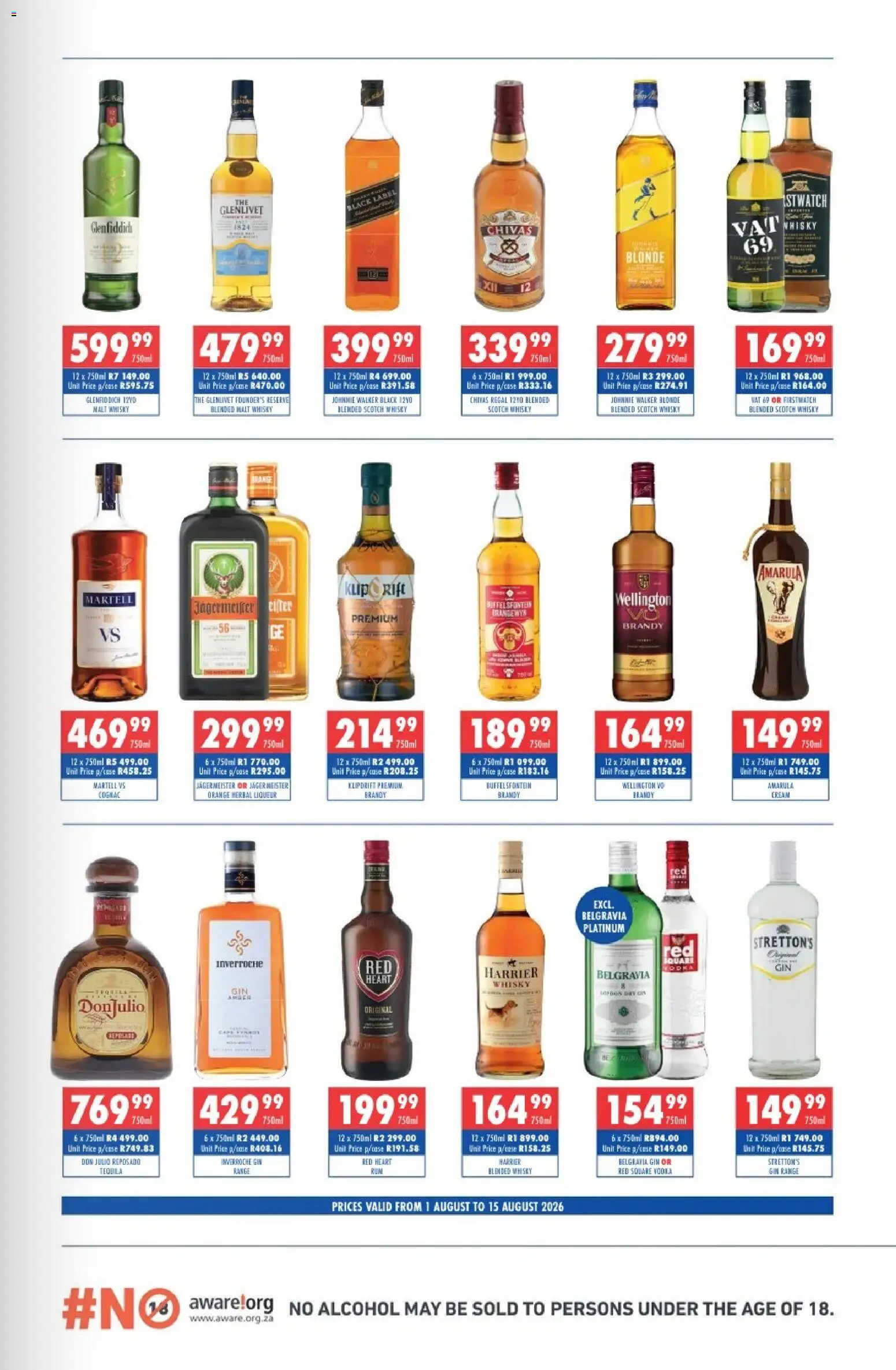 New Ultra Liquors catalogue – valid from 01/08/2026 | Page: 3 | Products: Brandy, Cream, Vodka, Ensalada de quino