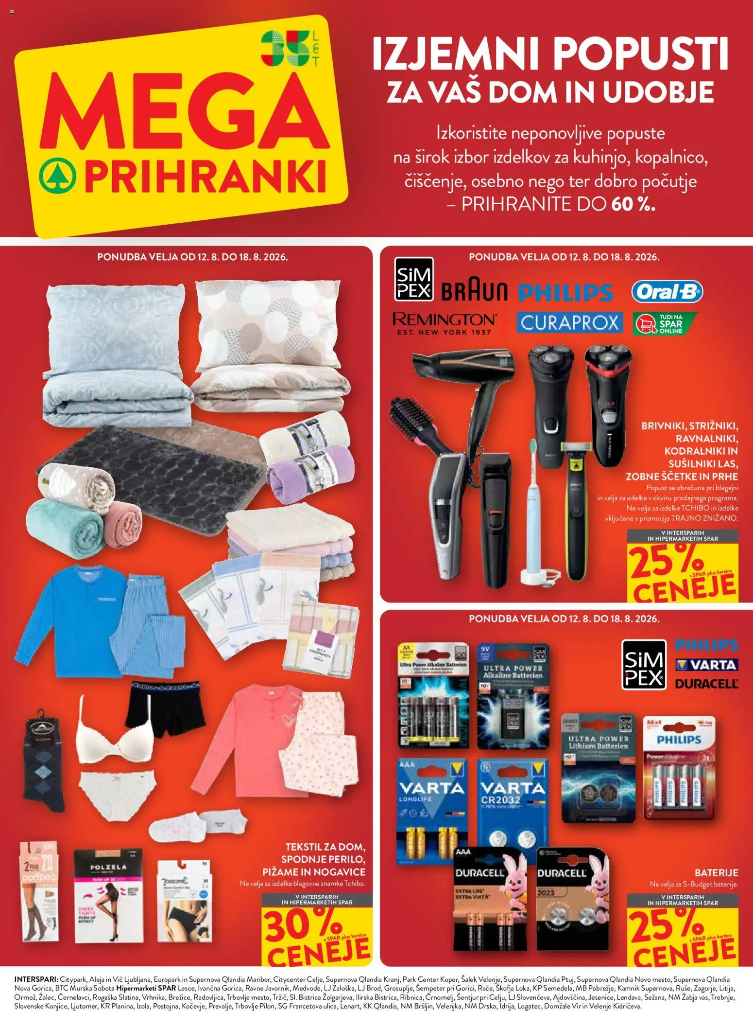 Novi Spar katalog ponudbe – veljaven od 12.08.2026 | Stran: 8 | Izdelki: Baterije, Nogavice