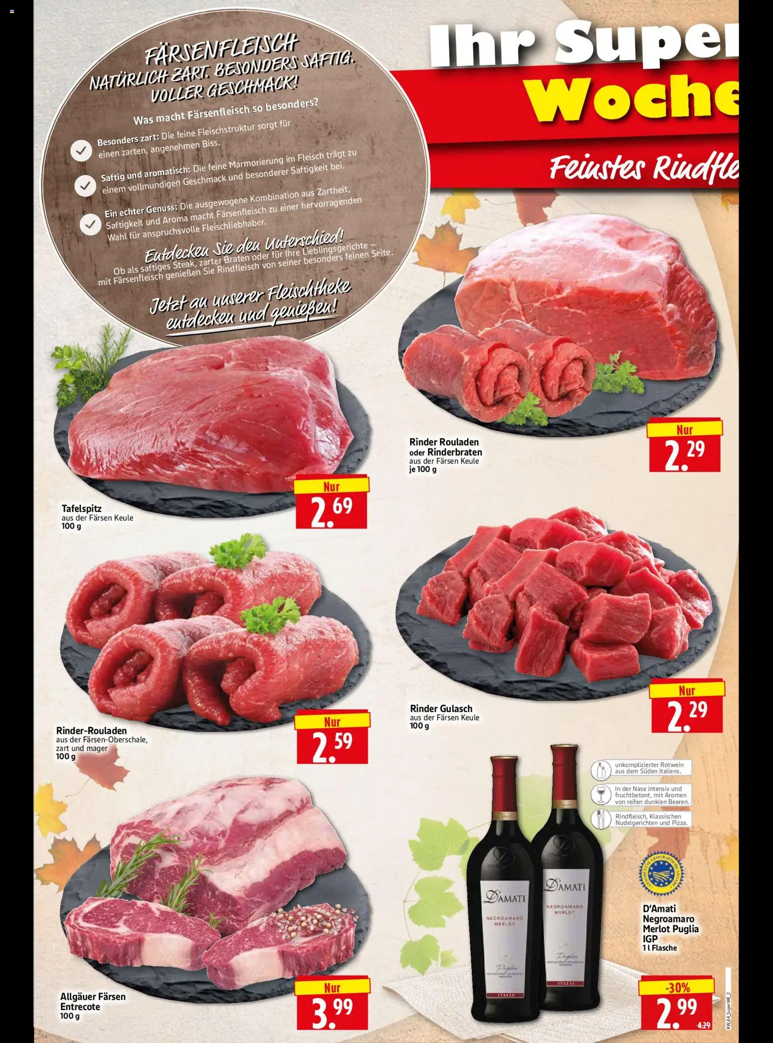 HERKULES Sonderbeilage – gültig ab 29.10.2026 | Seite: 2 | Produkte: Rotwein, Merlot, Gulasch, Rindfleisch