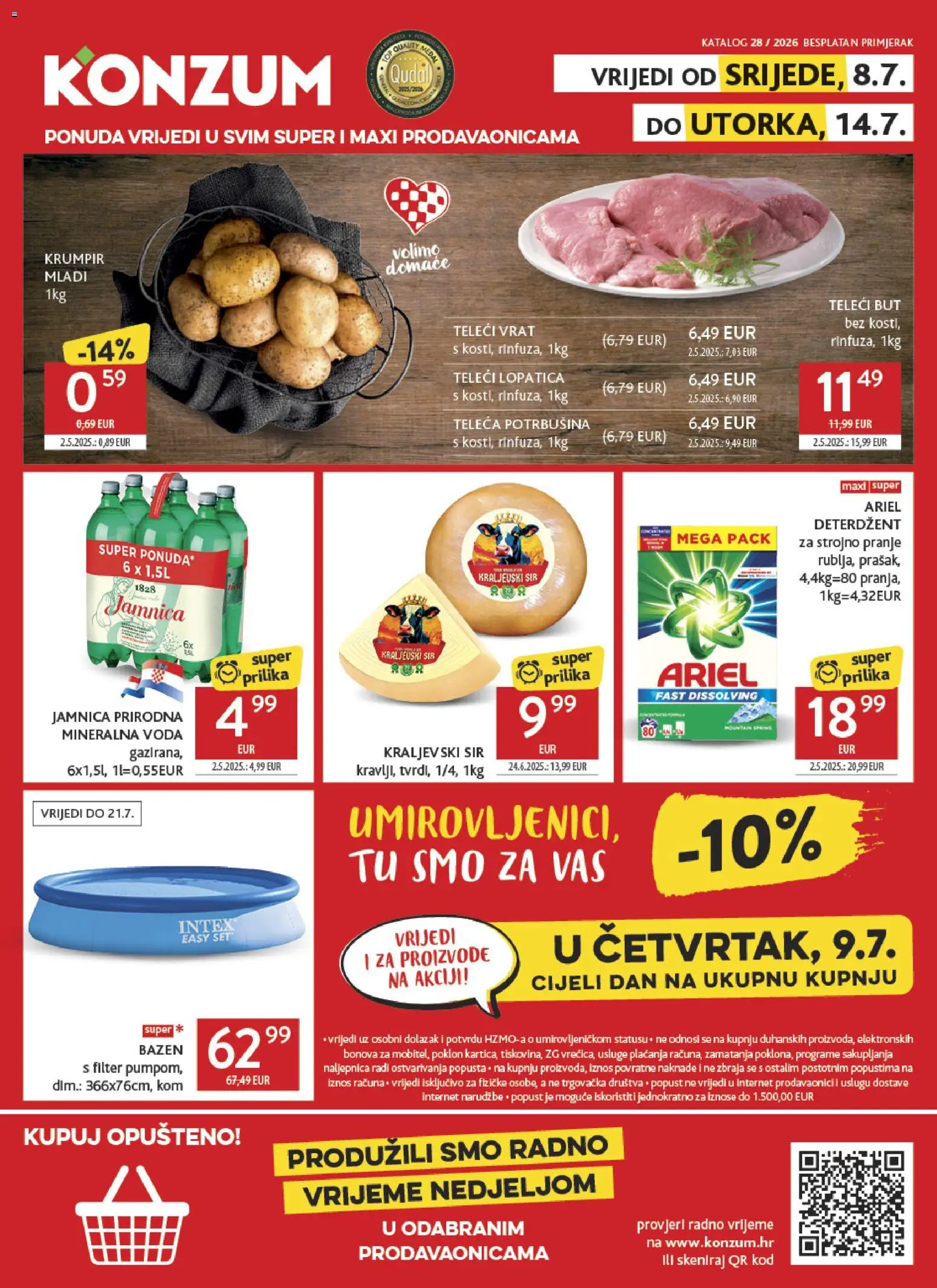 Konzum HR akciós ujság - amely érvényes a következő dátumtól: 2026.07.08. | Oldal: 1