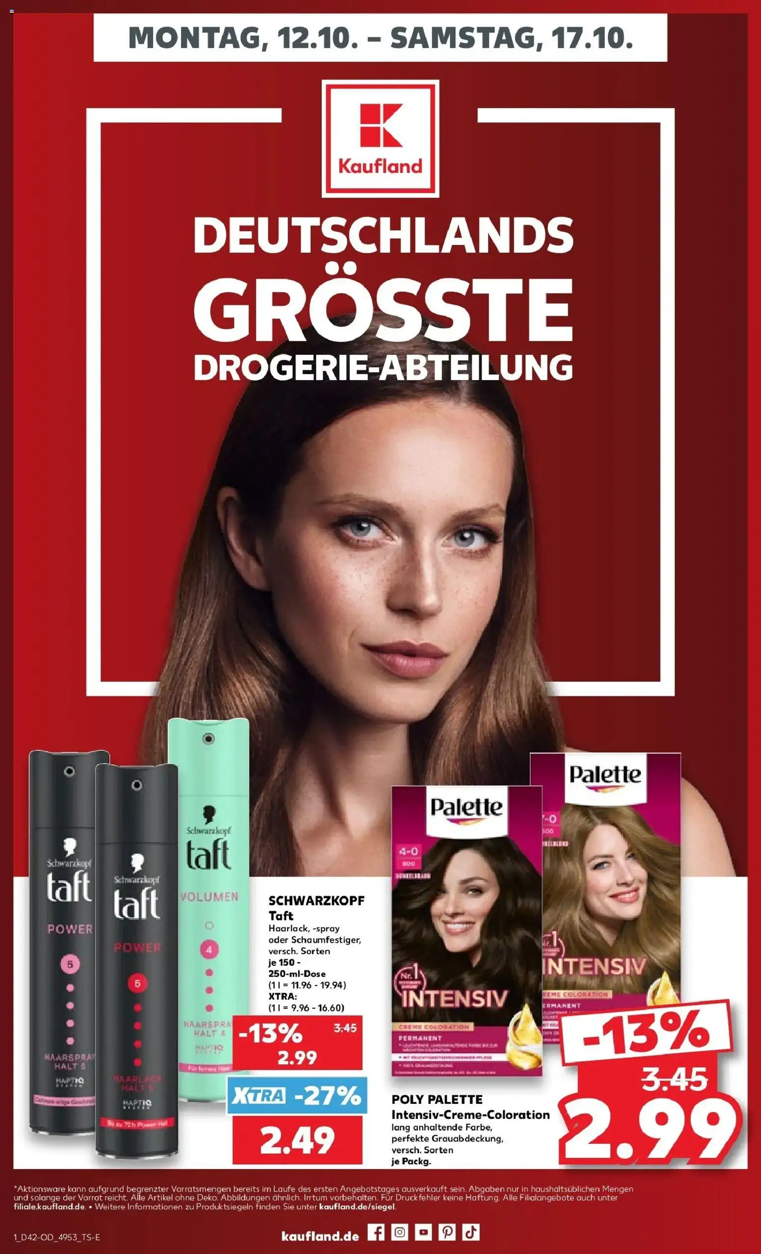 Prospekt Kaufland ab 12.10.2026 » Angebote Online zum Blättern | Seite: 73 | Produkte: Haarspray, Creme