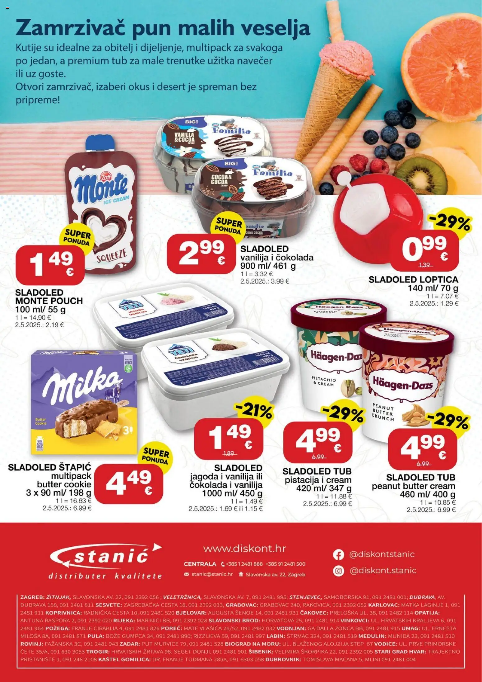 Stanić Diskont katalog | vrijedi od 20.08.2026 | Stranica: 16 | Proizvodi: Sladoled, Milka, Desert, Zamrzivač