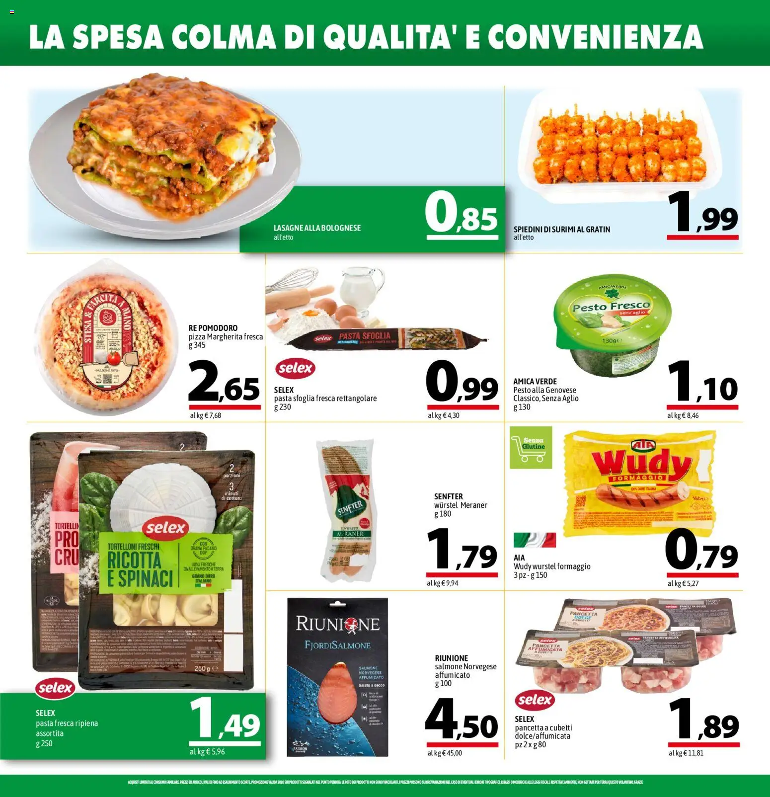 Volantino A&O del 20/08/2026 | Pagina: 6 | Prodotti: Salmone, Surimi, Pasta, Wurstel