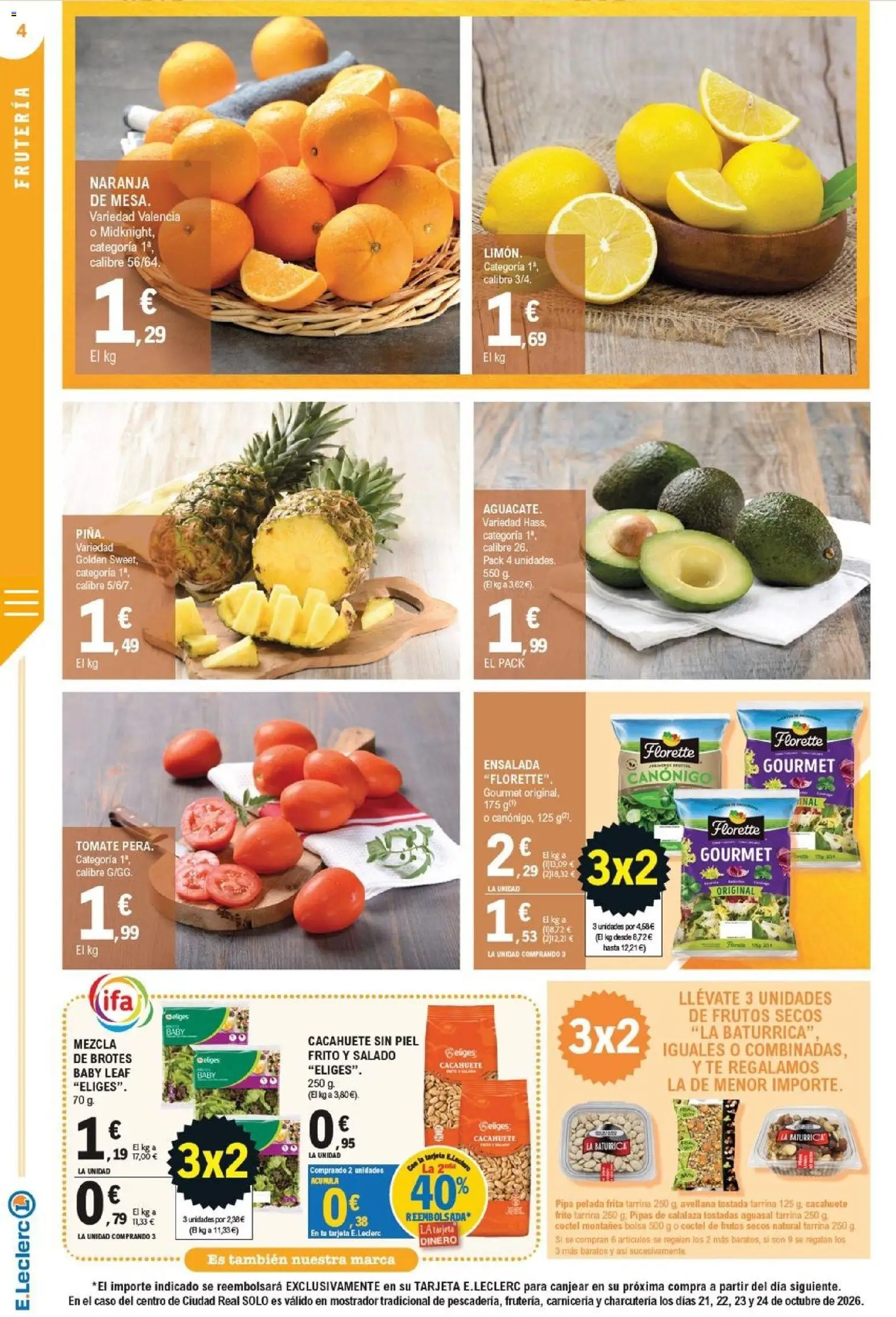 E.Leclerc - Soria │ válido desde el 21/10/2026 | Página: 4 | Productos: Tostadas, Frutos secos, Té, Ensalada