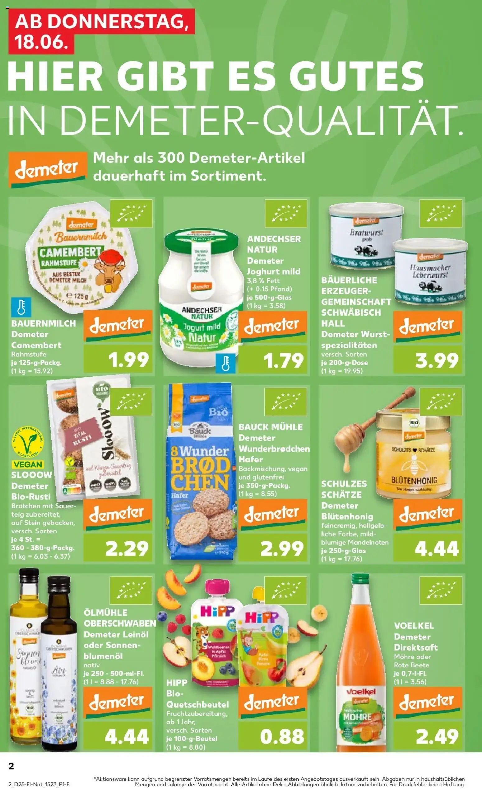 Kaufland Prospekt Ahrensfelde – gültig ab 18.06.2026 | Seite: 2 | Produkte: Mühle, Milch, Joghurt, Leinöl