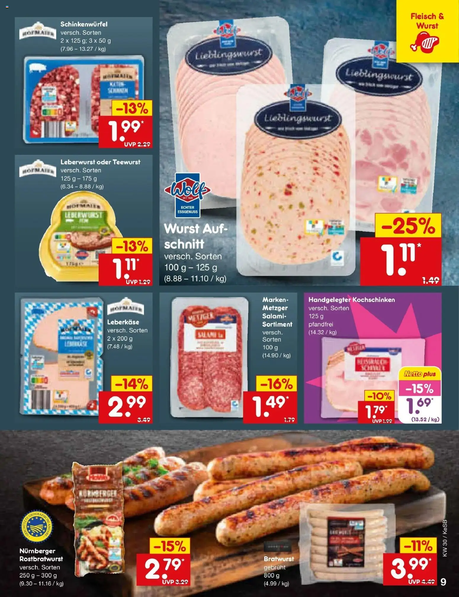 Netto Marken-Discount Prospekt Kruft – gültig ab 20.07.2026 | Seite: 13 | Produkte: Wurst, Salami, Fleisch, Leberkase