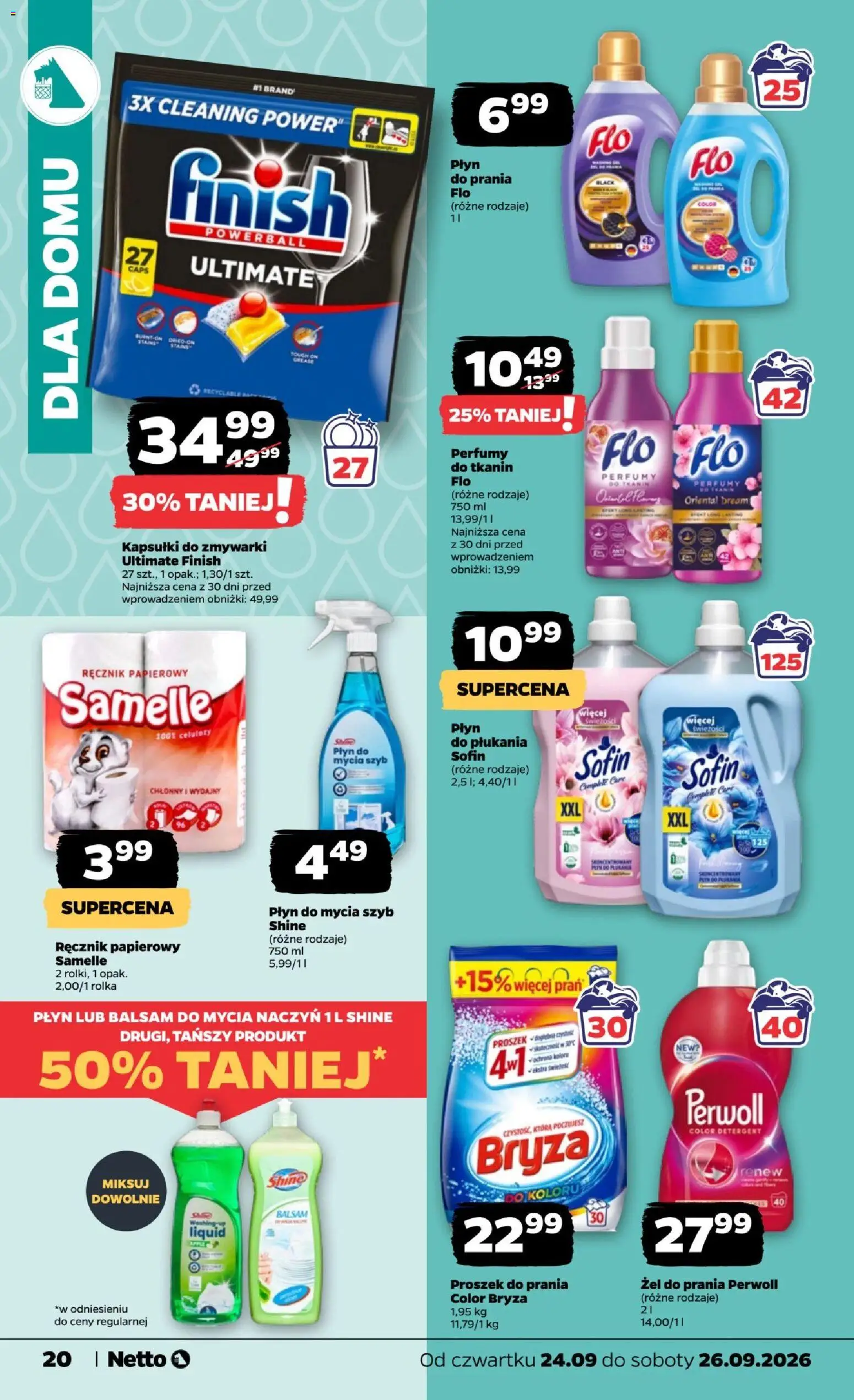 Netto gazetka od czwartku od 24.09.2026 | Strona: 20 | Produkty: Kapsułki, Proszek, Proszek do prania, Kapsułki do zmywarki