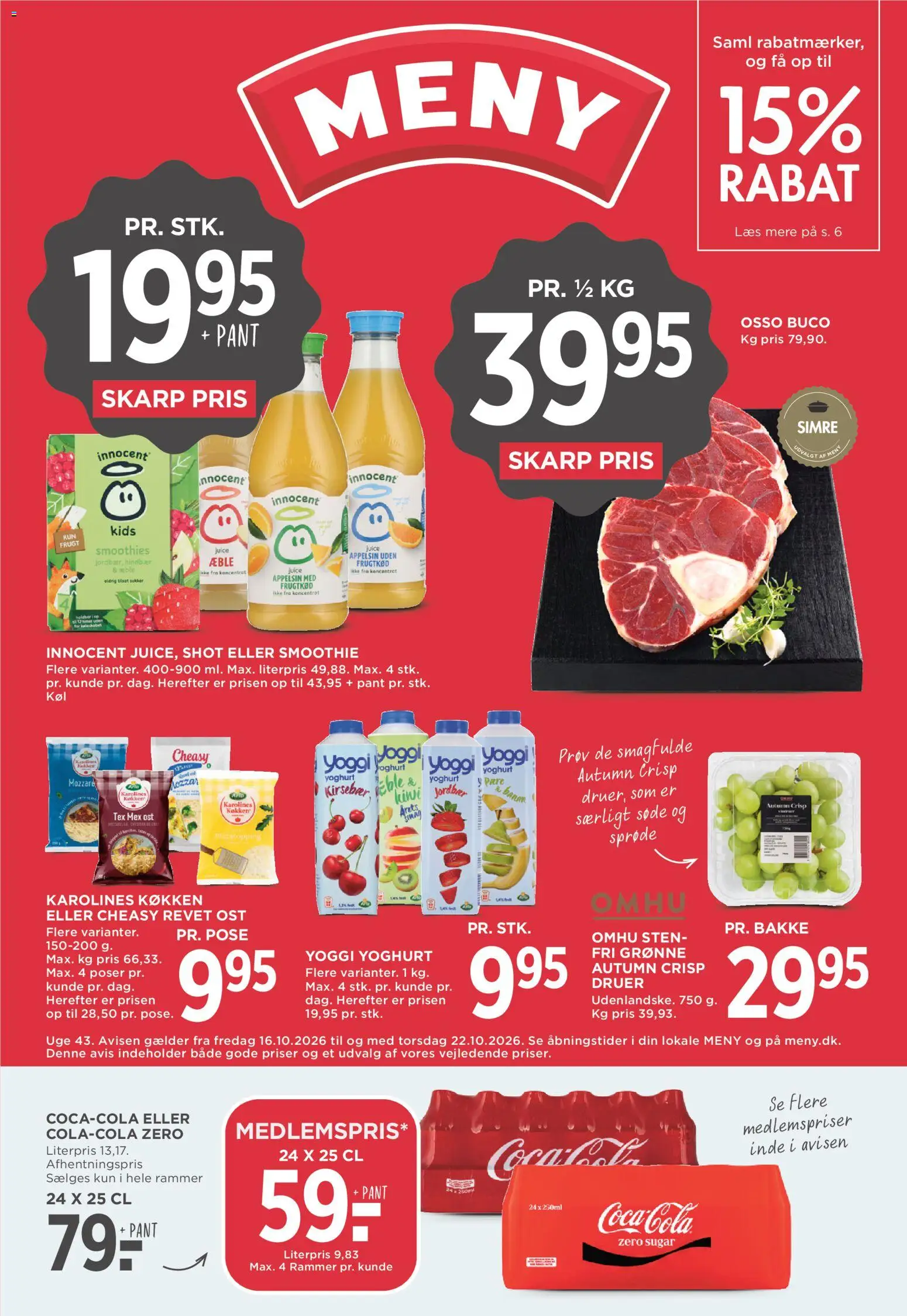 Meny tilbudsavis – gyldig fra 16/10/2026 | Side: 1 | Produkter: Rammer, Kirsebær, Smoothie, Søm