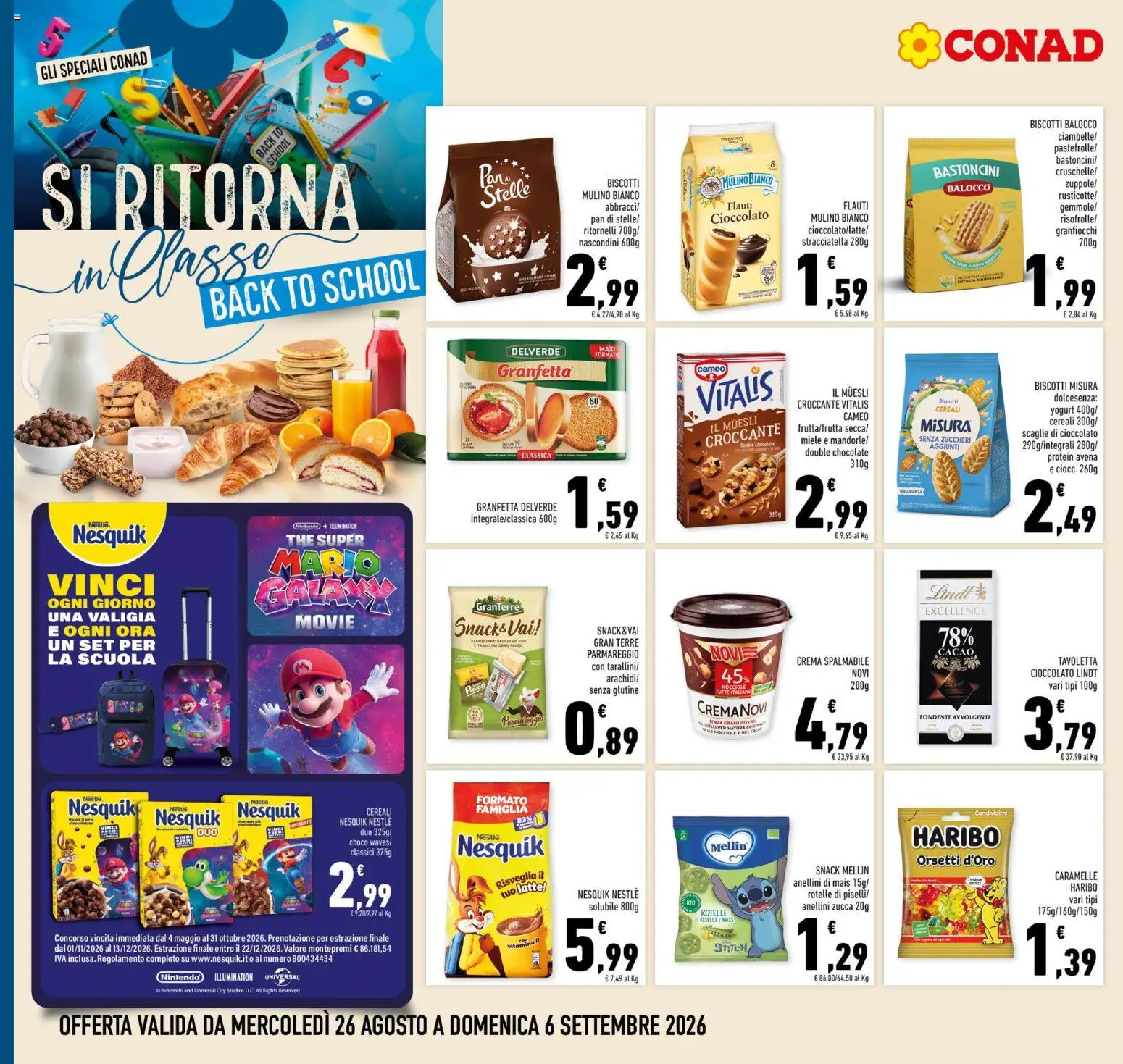 Volantino Conad del 26/08/2026 | Pagina: 10 | Prodotti: Muesli, The, Cacao, Tavoletta
