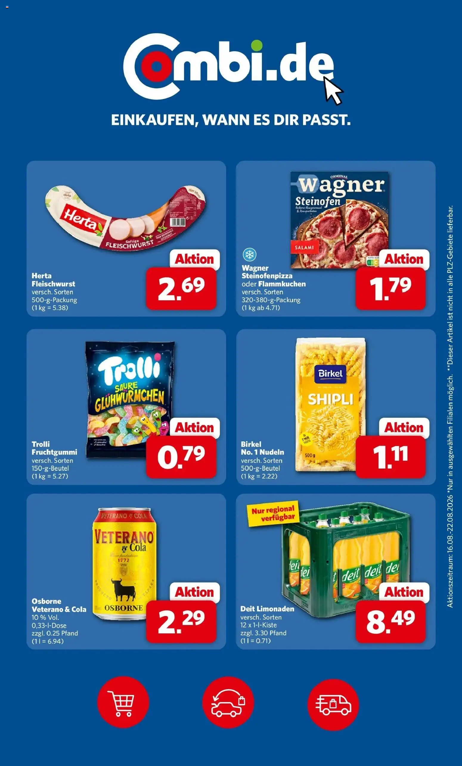 Combi Prospekt Dülmen (ab 17.08.2026) zum Blättern | Seite: 29 | Produkte: Herta fleischwurst, Osborne, Cola, Salami