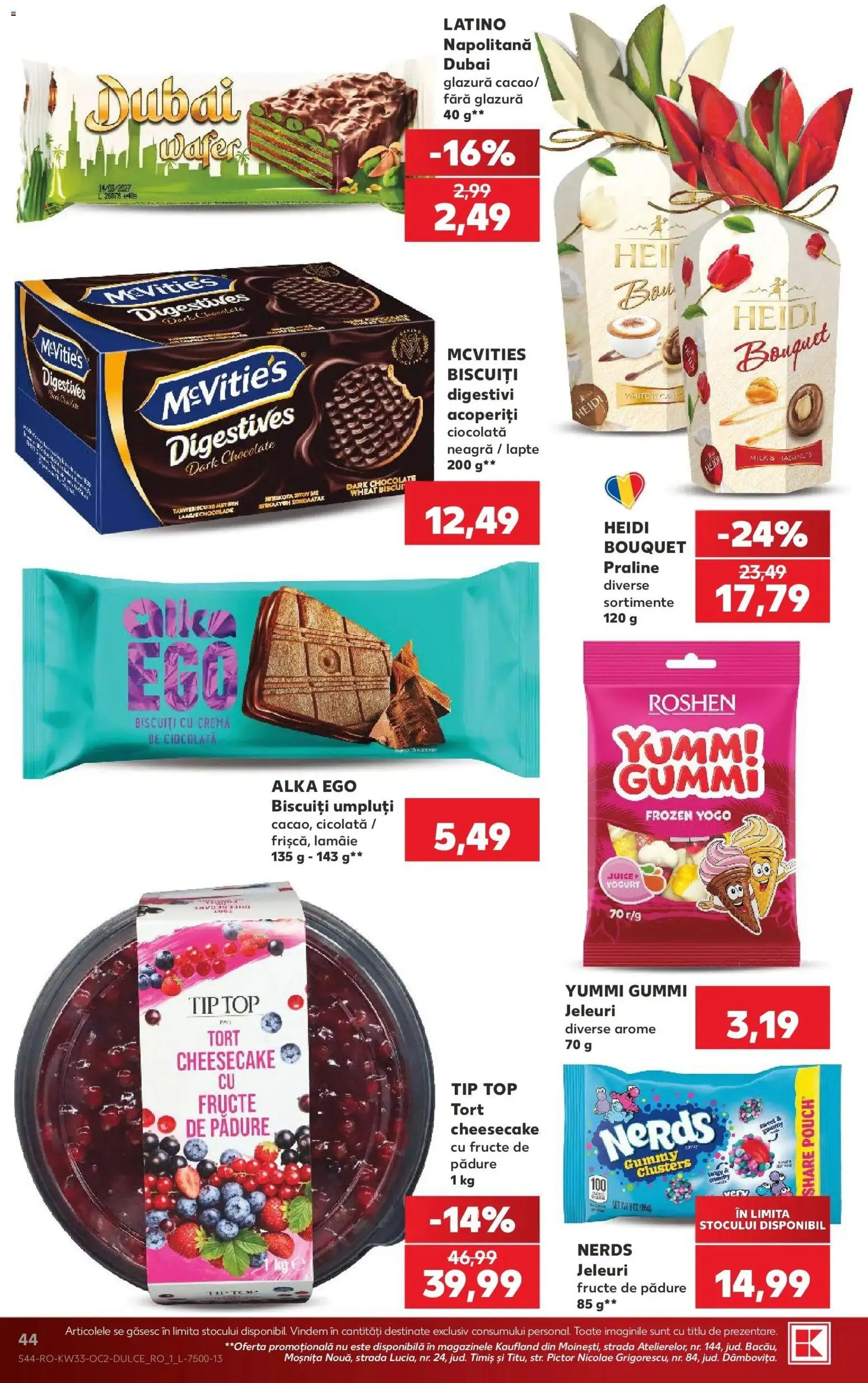 Kaufland Viseu de Sus 12.08.2026 - Revista si Oferta | Pagină: 44 | Produse: Crema de ciocolata, Cremă, Biscuiți, Fructe