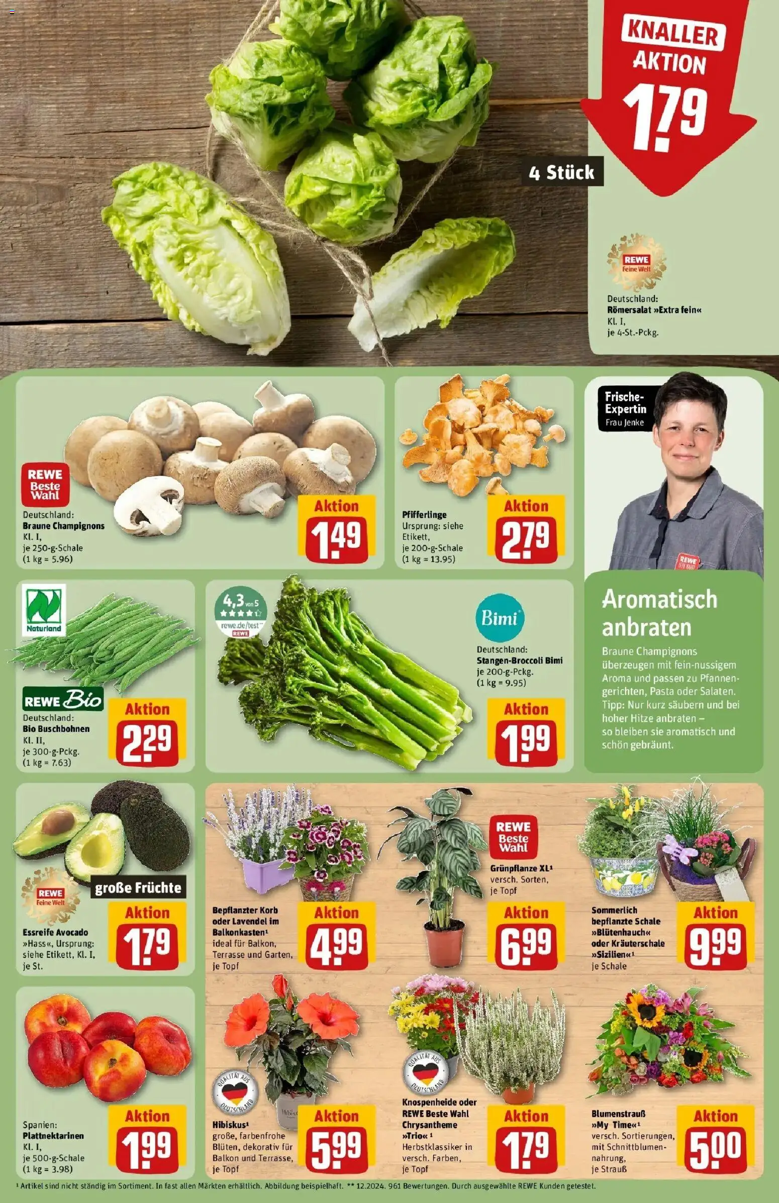 REWE Prospekt ab 17.08.2026 zum Blättern » Angebote | Seite: 9 | Produkte: Avocado, Champignons, Pfifferlinge, Pasta