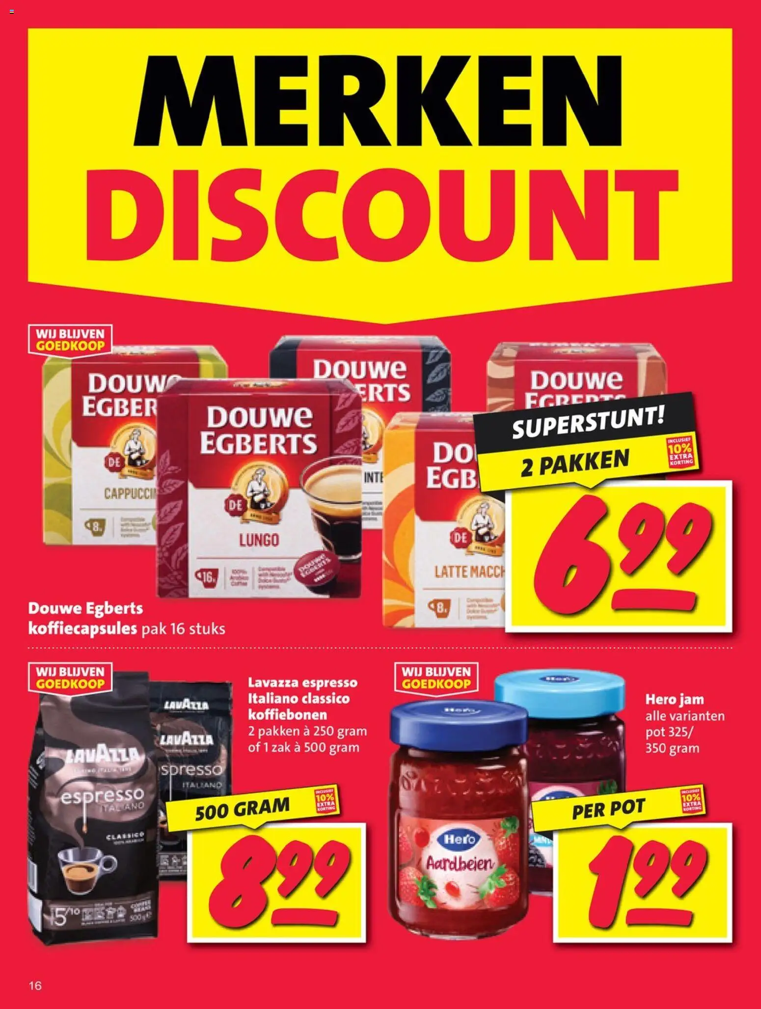 {H1} | Pagina: 16 | Producten: Koffiebonen, Koffiecapsules, Pot, Lavazza