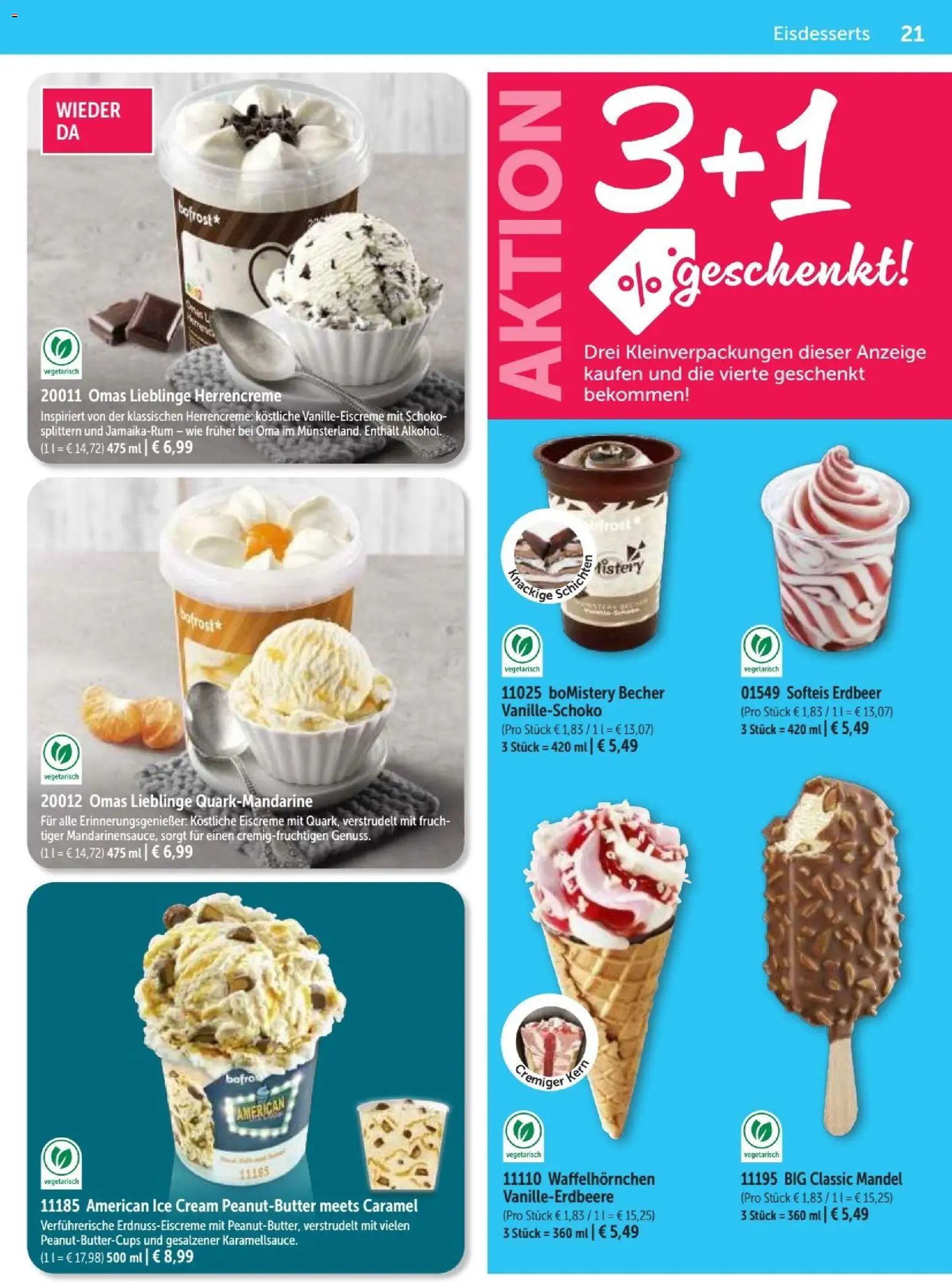 Bofrost Katalog – gültig ab 07.09.2026 | Seite: 21 | Produkte: Eiscreme