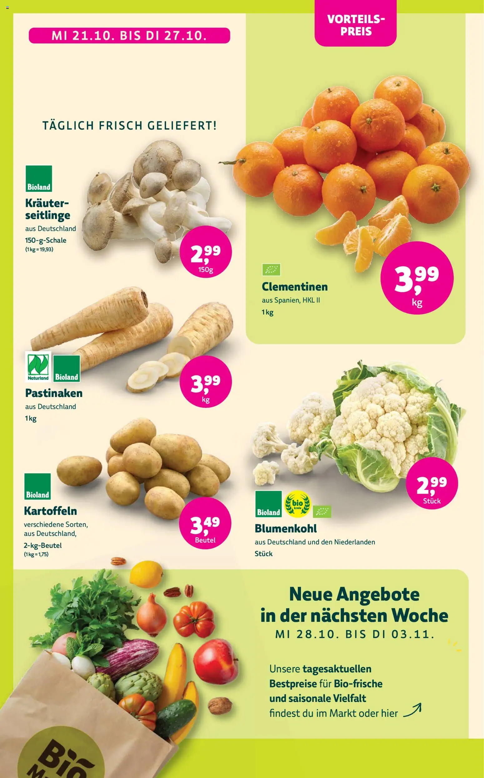 BioMarkt Prospekt – gültig ab 21.10.2026 | Seite: 6 | Produkte: Kartoffeln, Blumenkohl