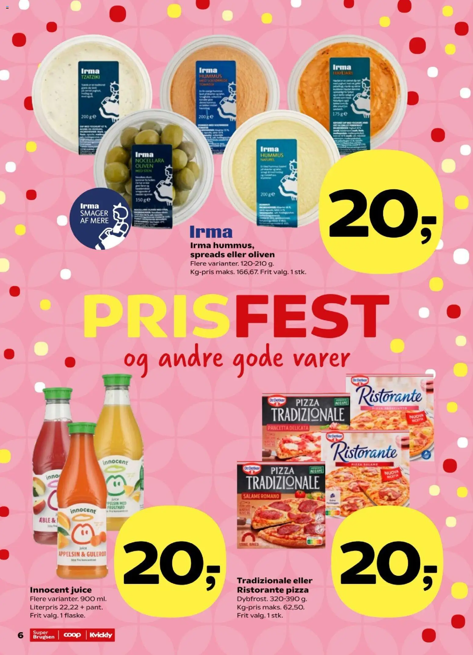 Super Brugsen tilbudsavis – gyldig fra 21/08/2026 | Side: 6 | Produkter: Pizza, Juice, Tzatziki, Oliven