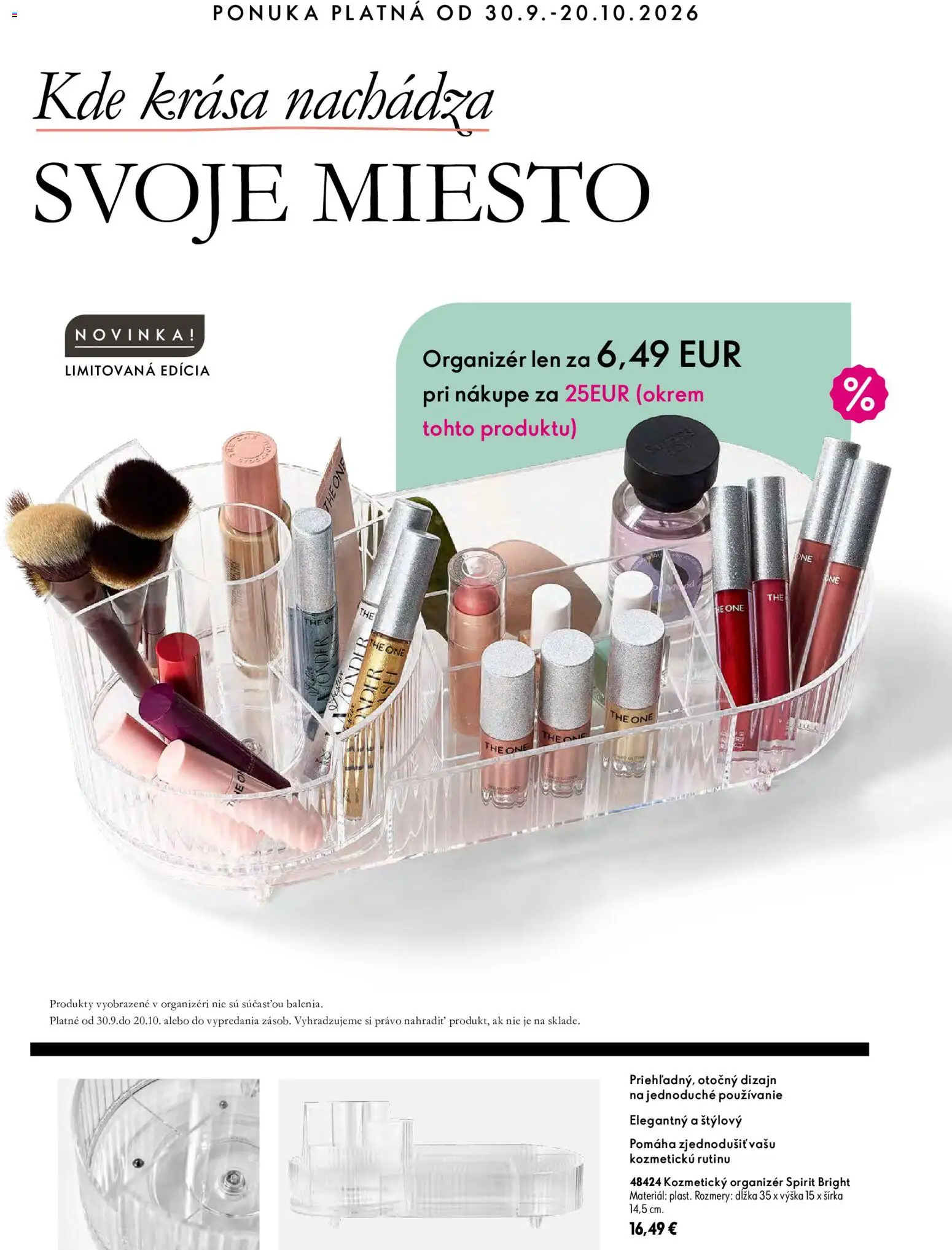 Nové Oriflame akcie – leták je platný od 30.09.2026 | Strana: 6 | Produkty: Organizér