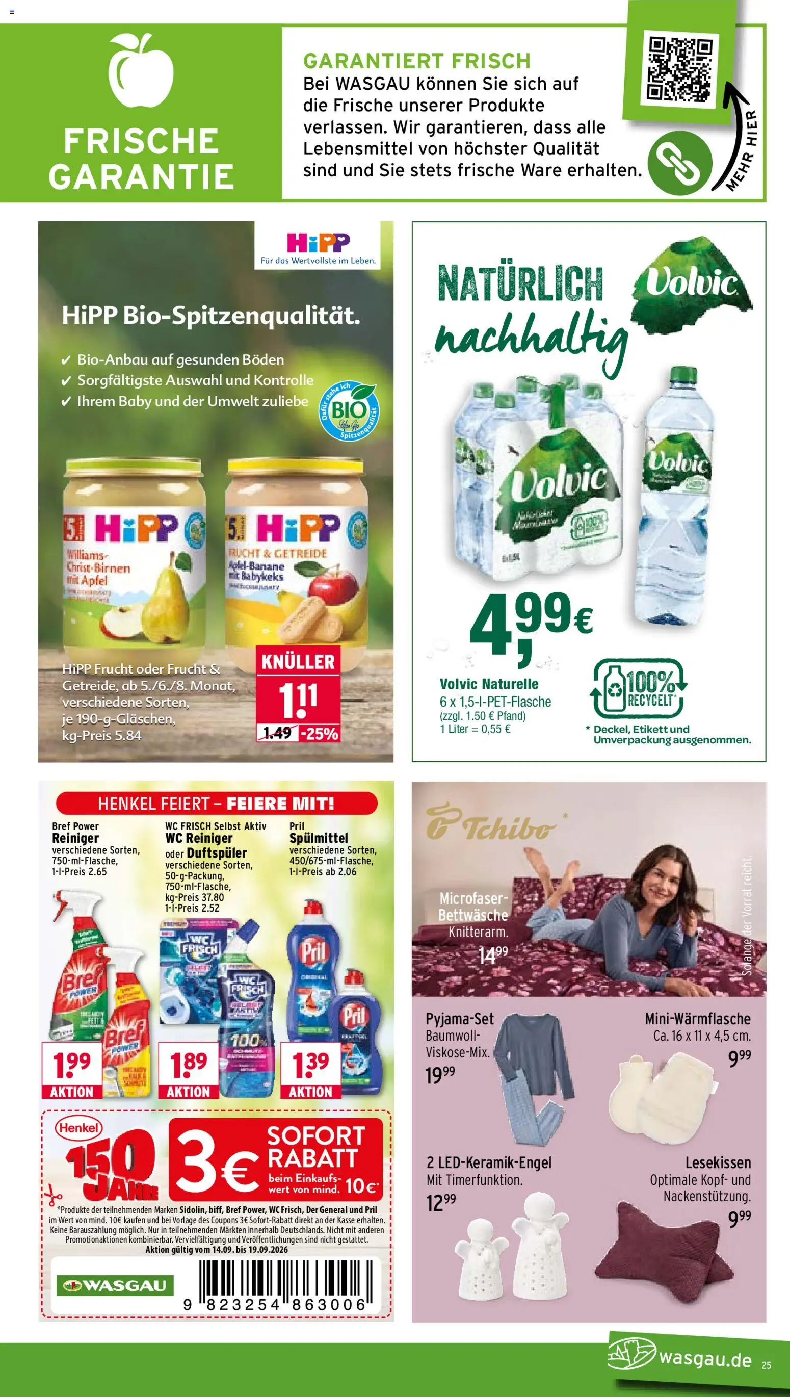 Wasgau Prospekt – gültig ab 14.09.2026 | Seite: 25 | Produkte: Äpfel, Wc frisch, Getreide, Volvic