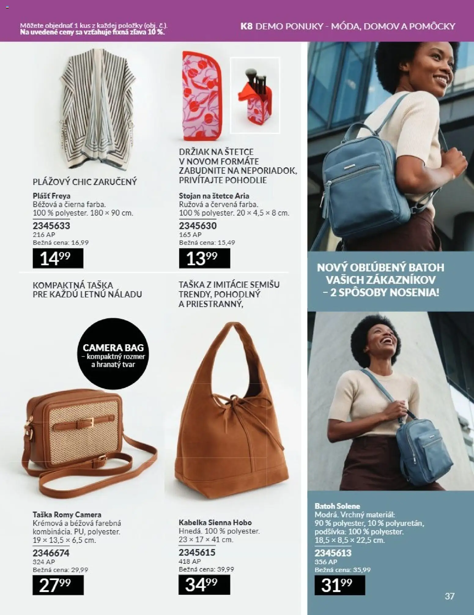 Nové Avon akcie – leták je platný od 01.07.2026 | Strana: 37 | Produkty: Kabelka, Batoh, Taška