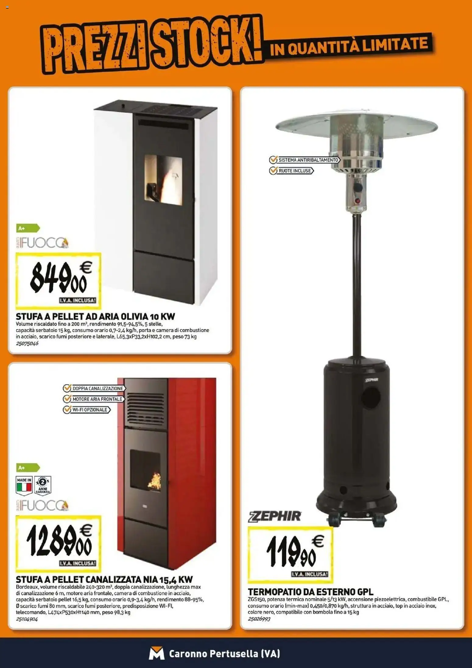 Volantino TECNOMAT del 29/10/2026 | Pagina: 9 | Prodotti: Pellet, Porta, Stufa a pellet, Top