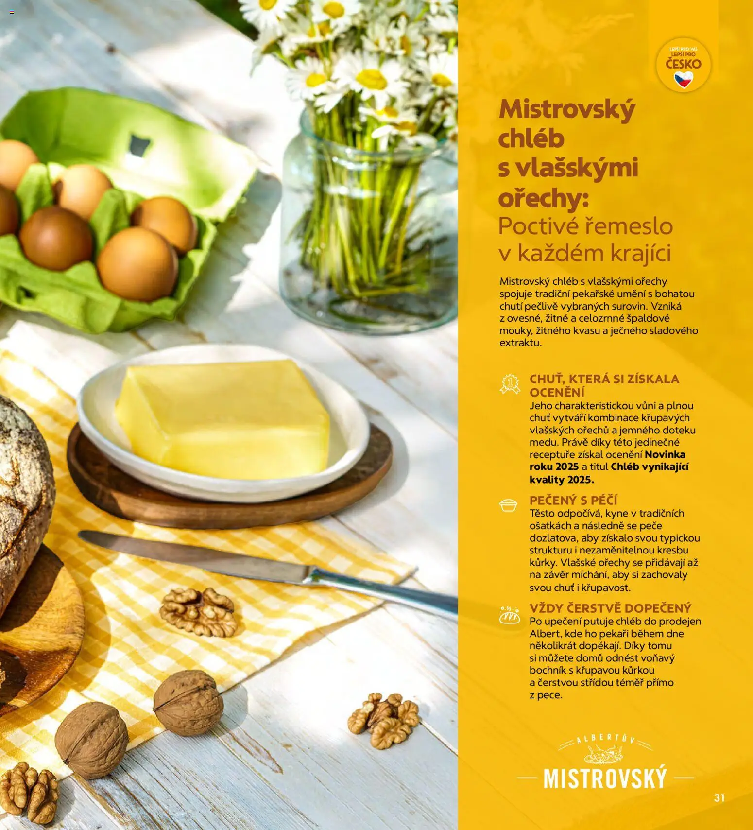 Albert magazín od 01.07.2026 | Strana: 31 | Produkty: Chléb, Mistrovský chléb, Vlašské ořechy, Těsto