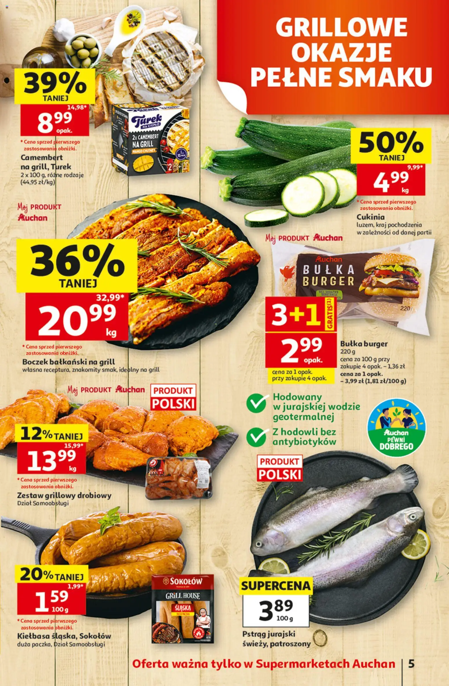 Auchan gazetka od 05.06.2026 | Strona: 5 | Produkty: Mango, Kiełbasa, Grill, Pstrąg