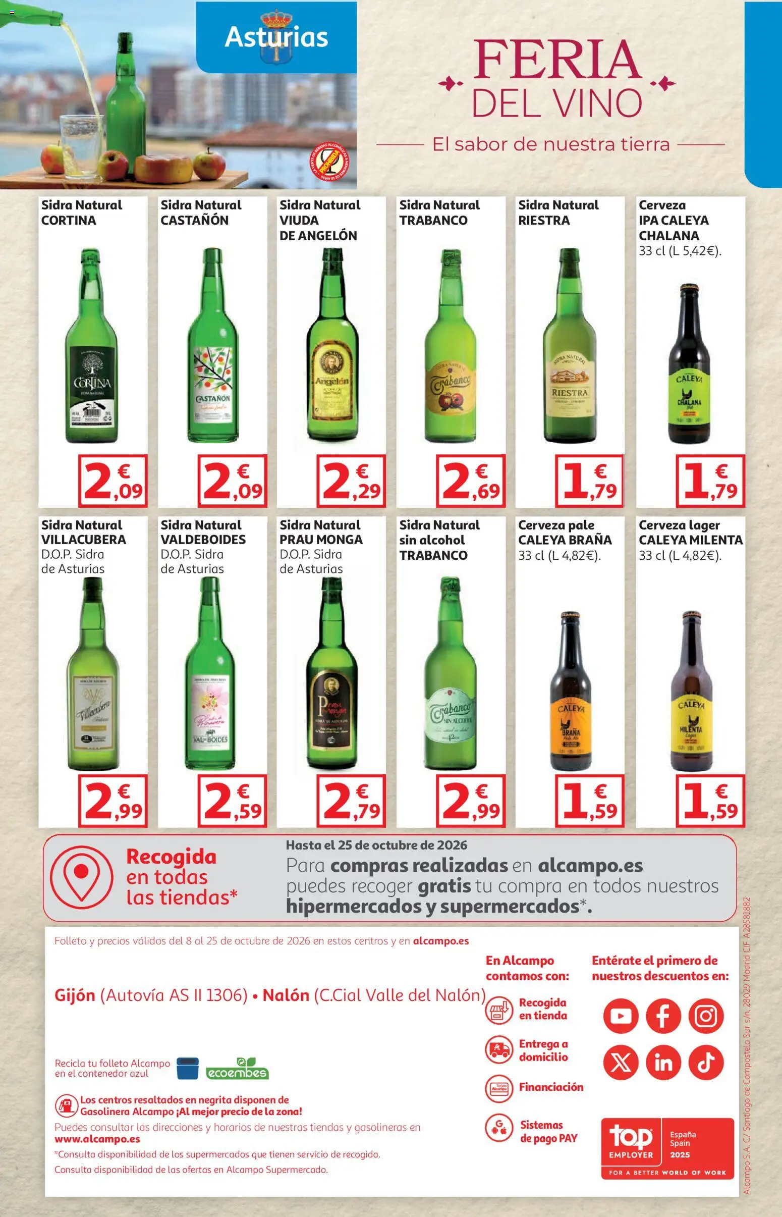 Alcampo - HG Asturias │ válido desde el 08/10/2026 | Página: 36 | Productos: Cortina, Cerveza, Sidra, Alcohol