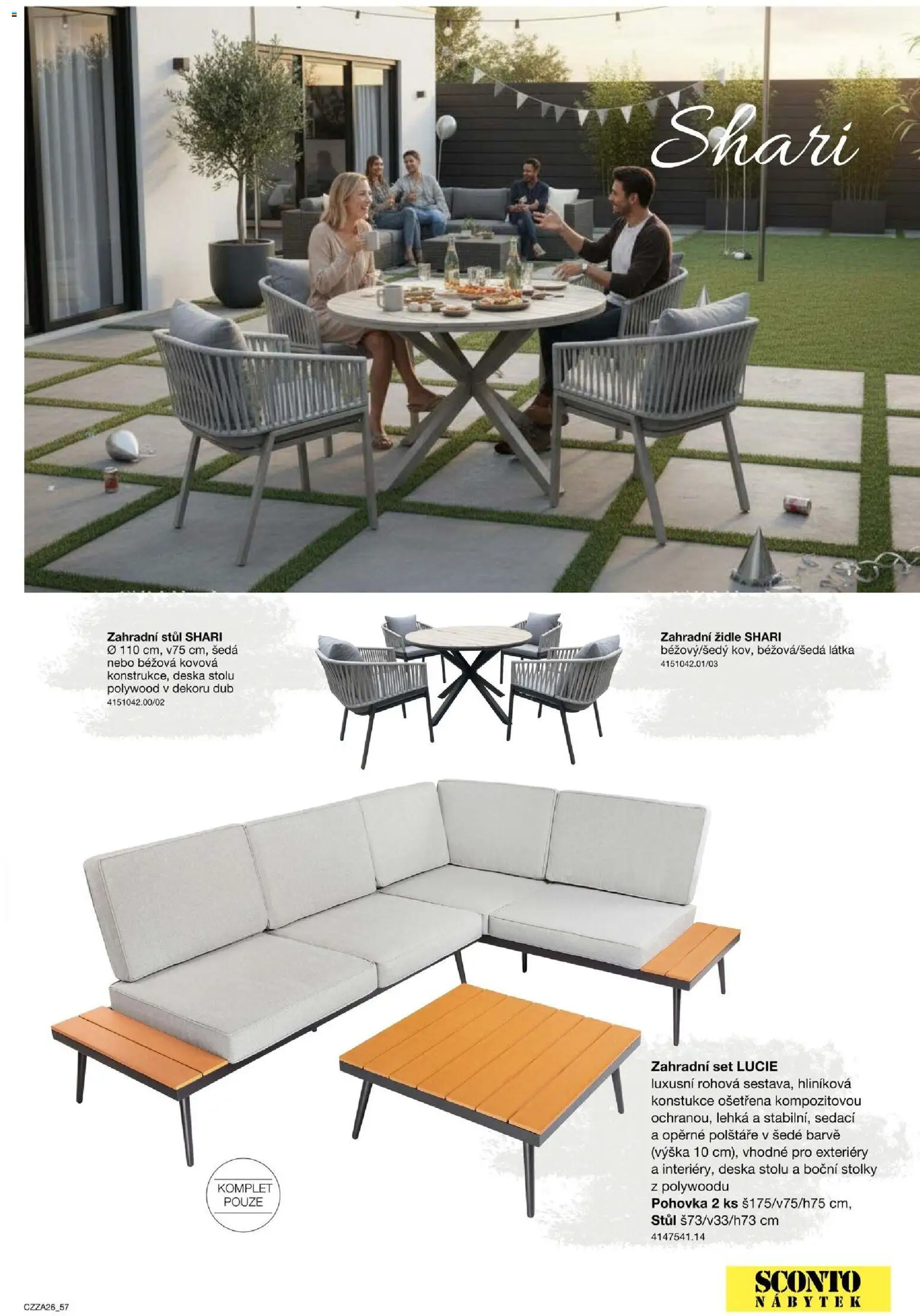 Sconto nábytek katalog - Zahradní speciál od 01.01.2026 | Strana: 57 | Produkty: Pohovka, Stůl, Židle, Zahradní židle