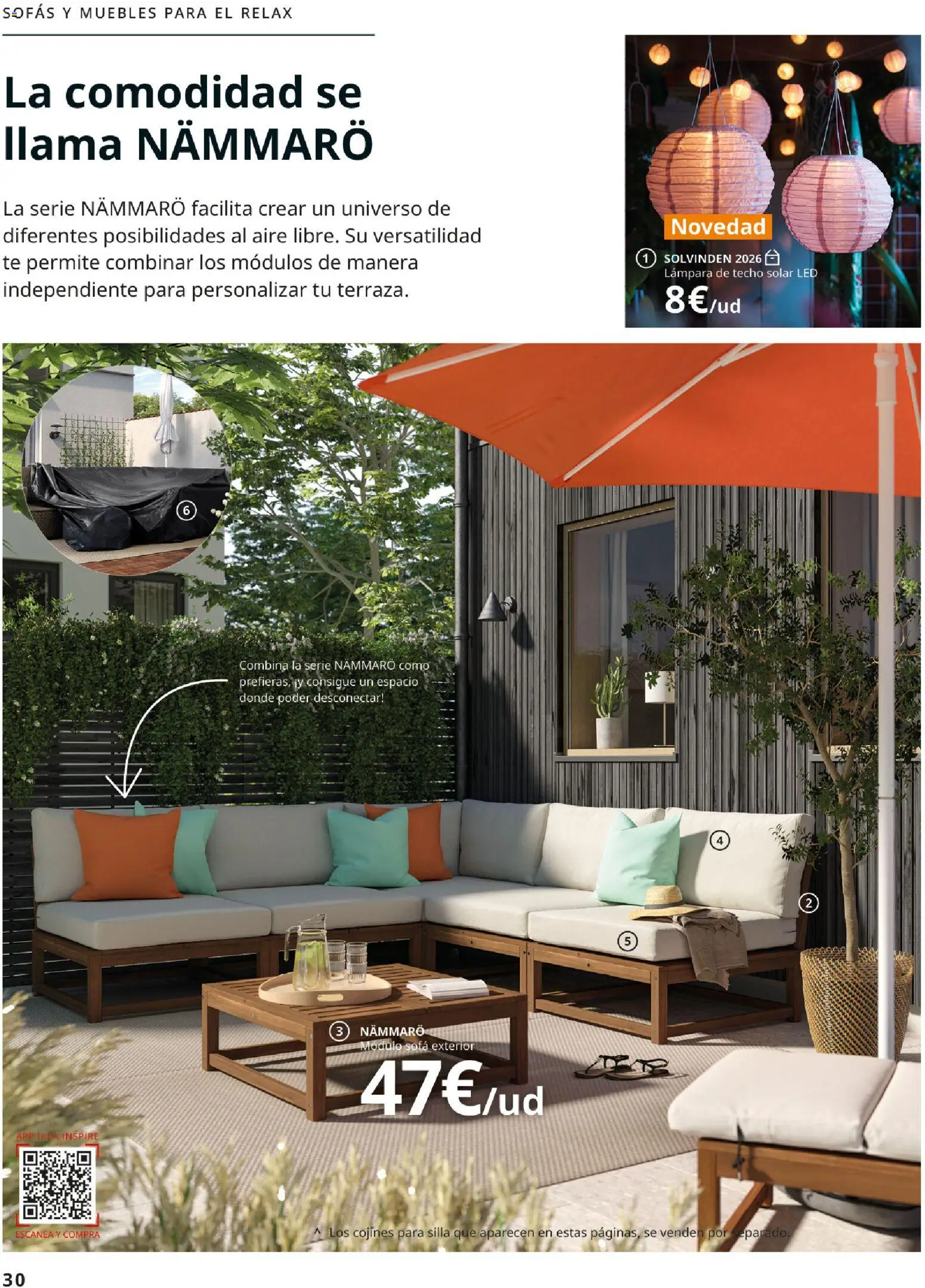 Catálogo IKEA Muebles de exterior │ válido desde el 17/12/2025 | Página: 30 | Productos: Sofás, Lámpara de techo, Muebles, Silla