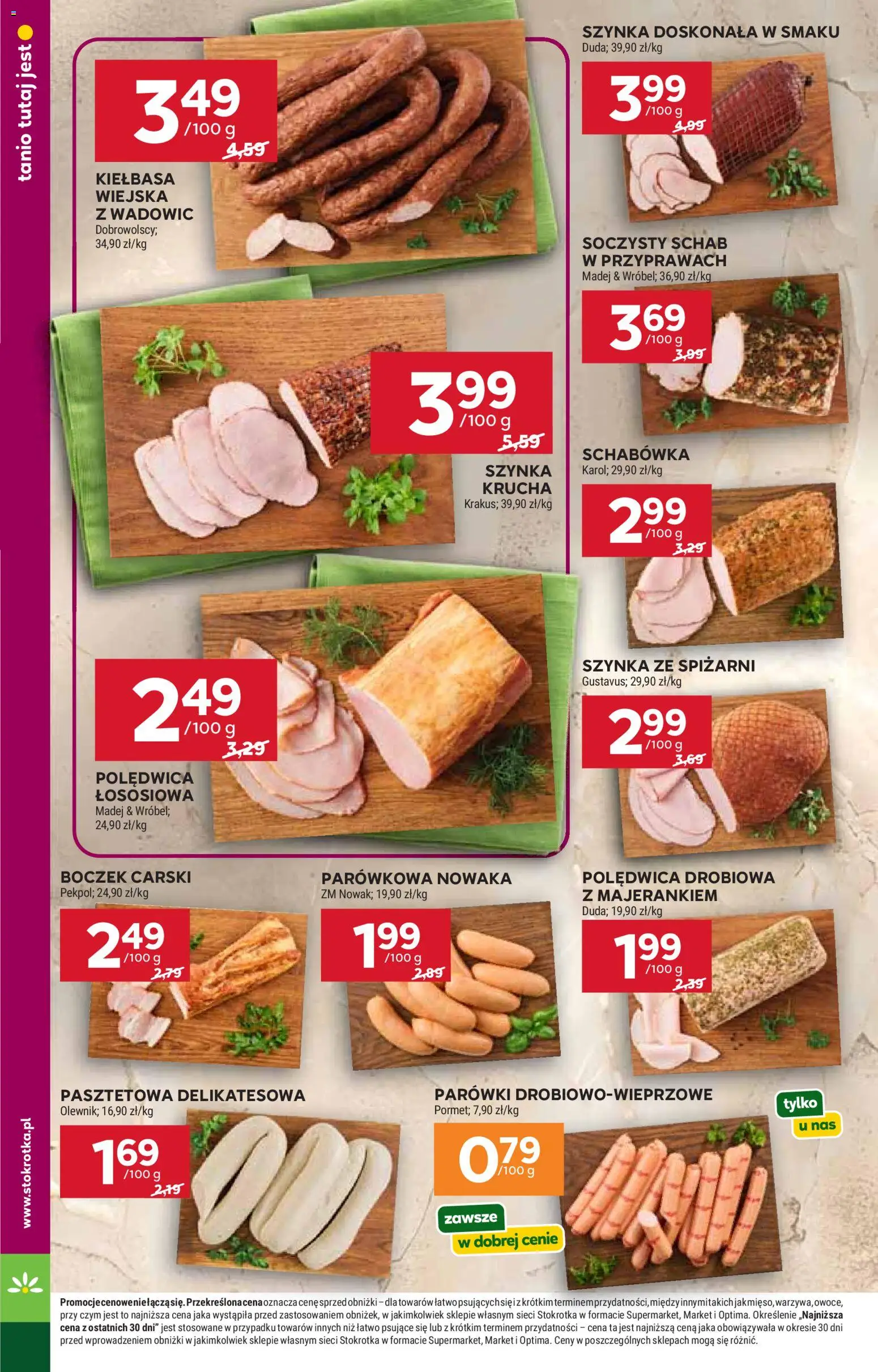 Stokrotka gazetka - Market od 11.06.2026 | Strona: 10 | Produkty: Kiełbasa, Schab, Parówki, Boczek