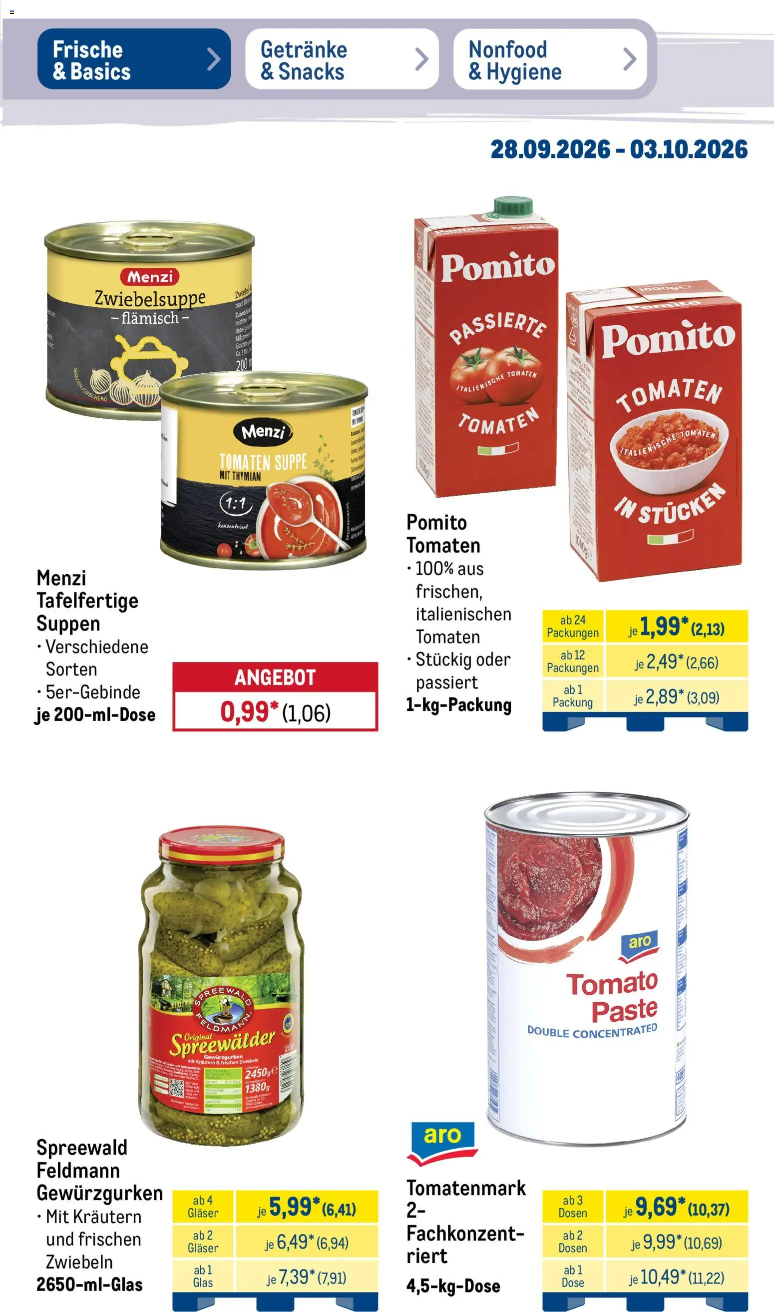 Metro Prospekt – gültig ab 28.09.2026 | Seite: 19 | Produkte: Tomaten, Zwiebeln