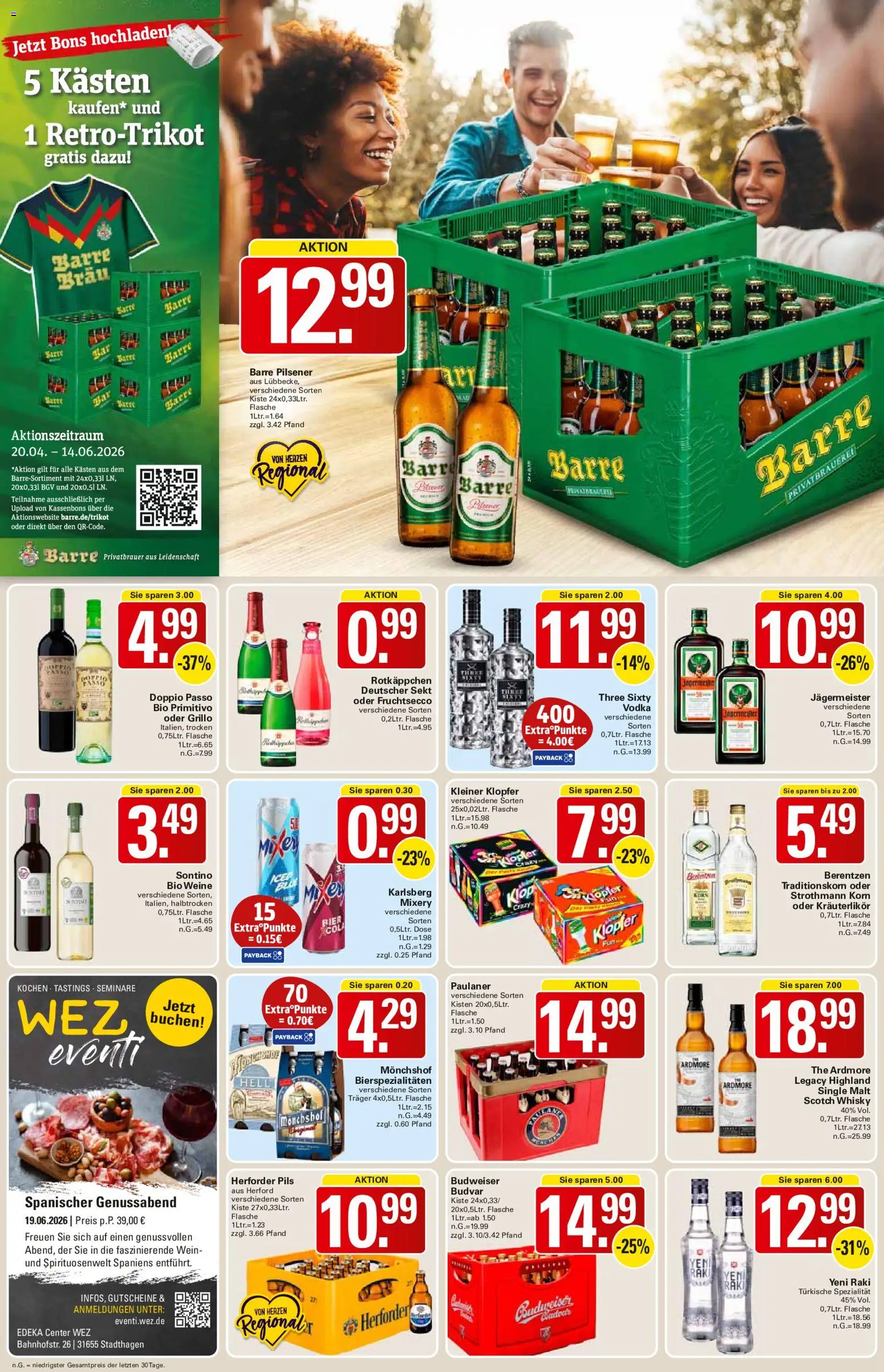 WEZ Prospekt – gültig ab 26.05.2026 | Seite: 14 | Produkte: Whisky, Bier, Jägermeister, Budweiser