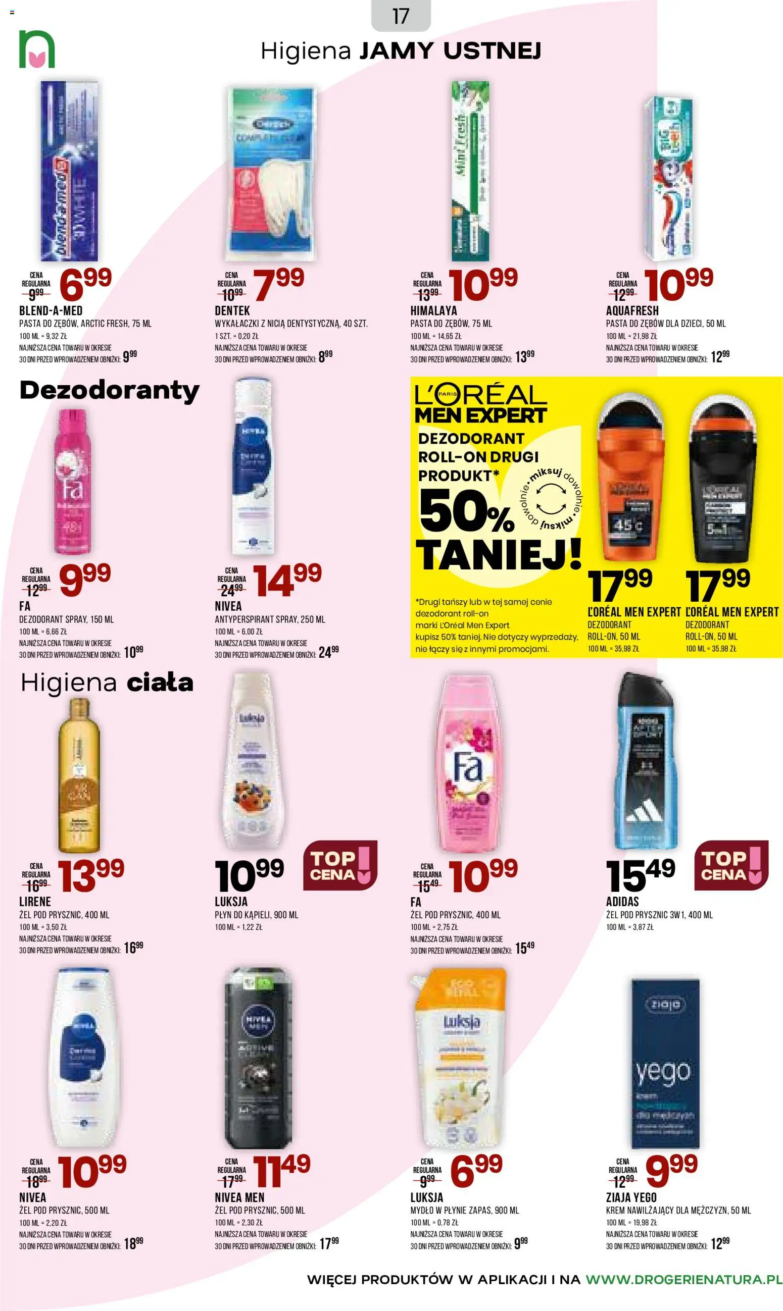 Drogerie Natura gazetka od 18.05.2026 | Strona: 17 | Produkty: Prysznic, Mydło, Krem, Antyperspirant