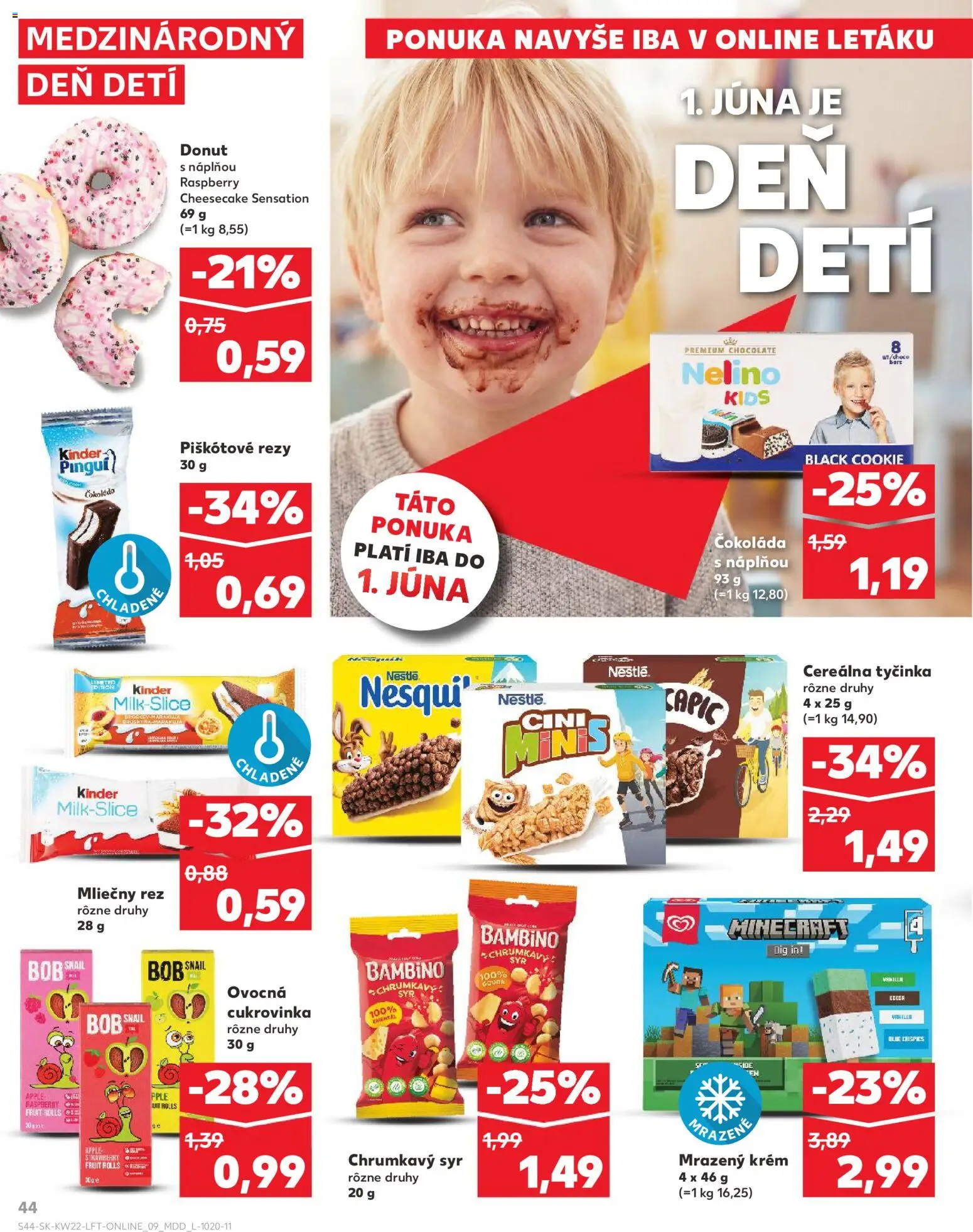 Nové Kaufland akcie – leták je platný od 28.05.2026 | Strana: 44 | Produkty: Syr, Donut, Gouda, Apple