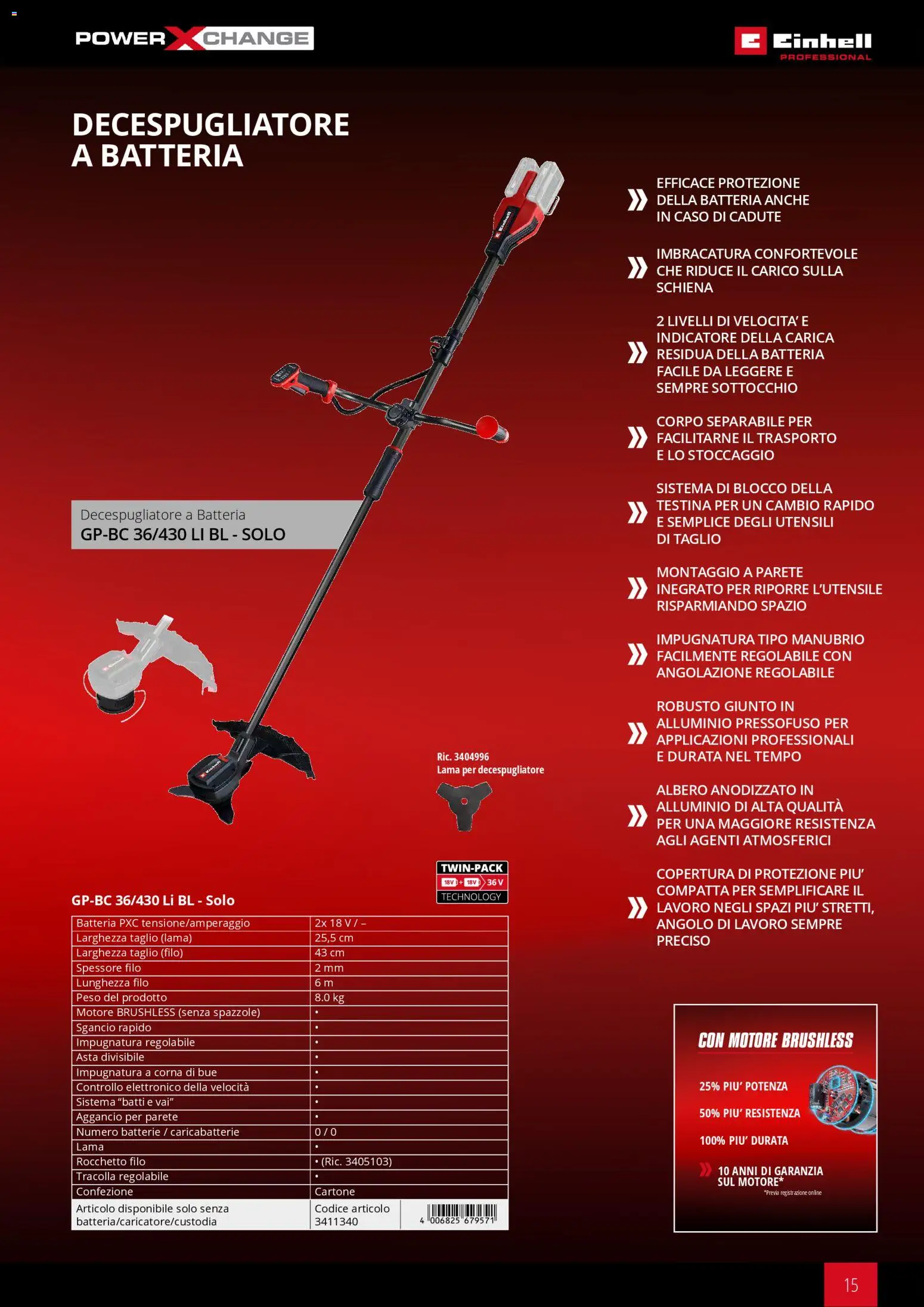 Volantino Einhell del 17.03.2026 | Pagina: 17 | Prodotti: Decespugliatore, Batteria, Batterie, Caricabatterie