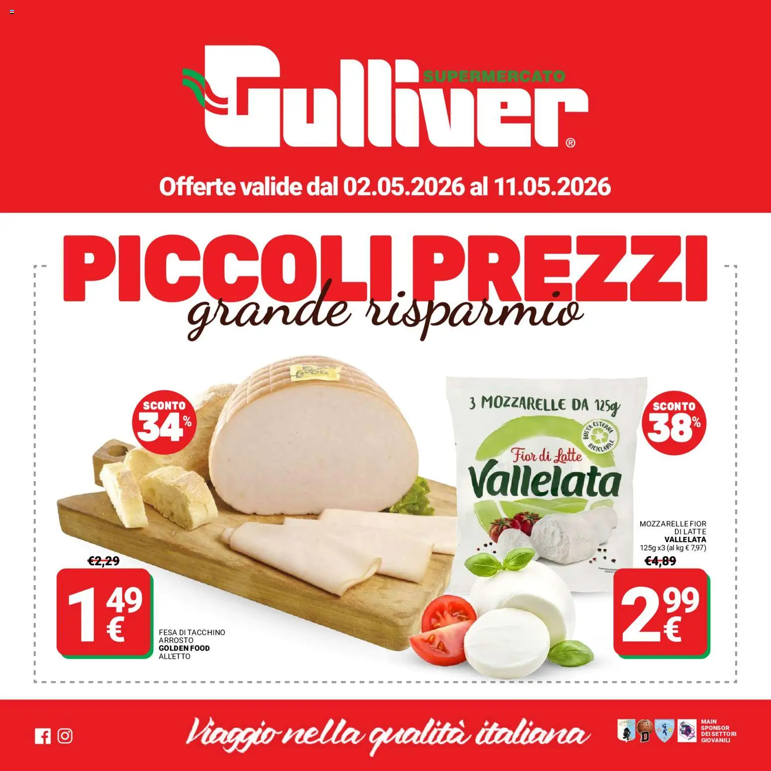 Volantino Gulliver del 02.05.2026 | Pagina: 1 | Prodotti: Arrosto, Tacchino, Latte