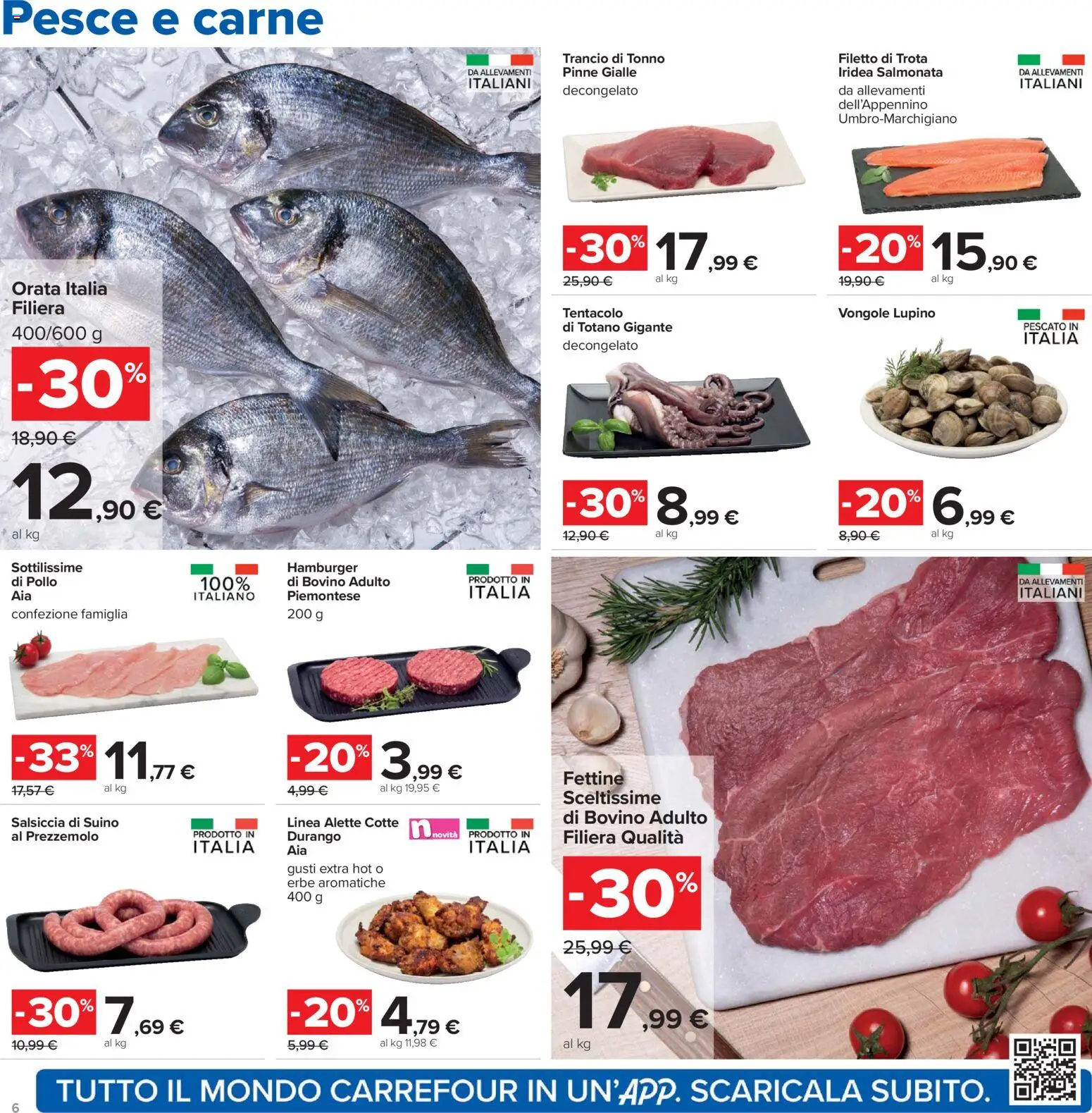 Volantino Carrefour del 07.04.2026 | Pagina: 6 | Prodotti: Bovino, Vongole, Suino, Totano