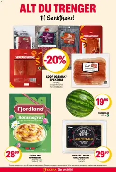 Forhåndsvisning av Coop Extra kundeavis gyldig fra 22/06/2026 | Side: 2 | Produkter: Melk, Rømme, Vannmelon, Галстук