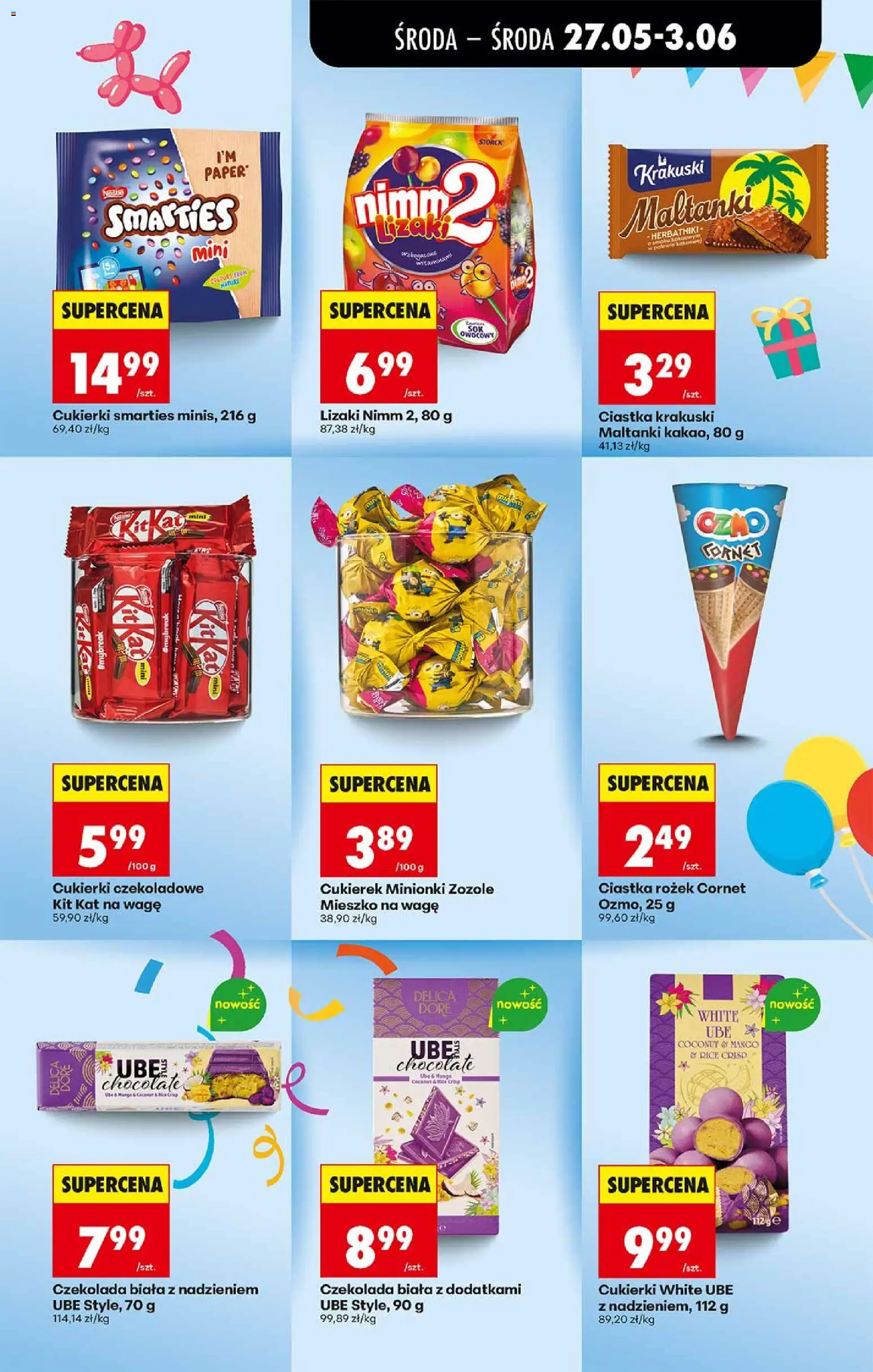 Biedronka gazetka od środy od 27.05.2026 | Strona: 15 | Produkty: Herbatniki, Lizaki, Czekolada, Ciastka