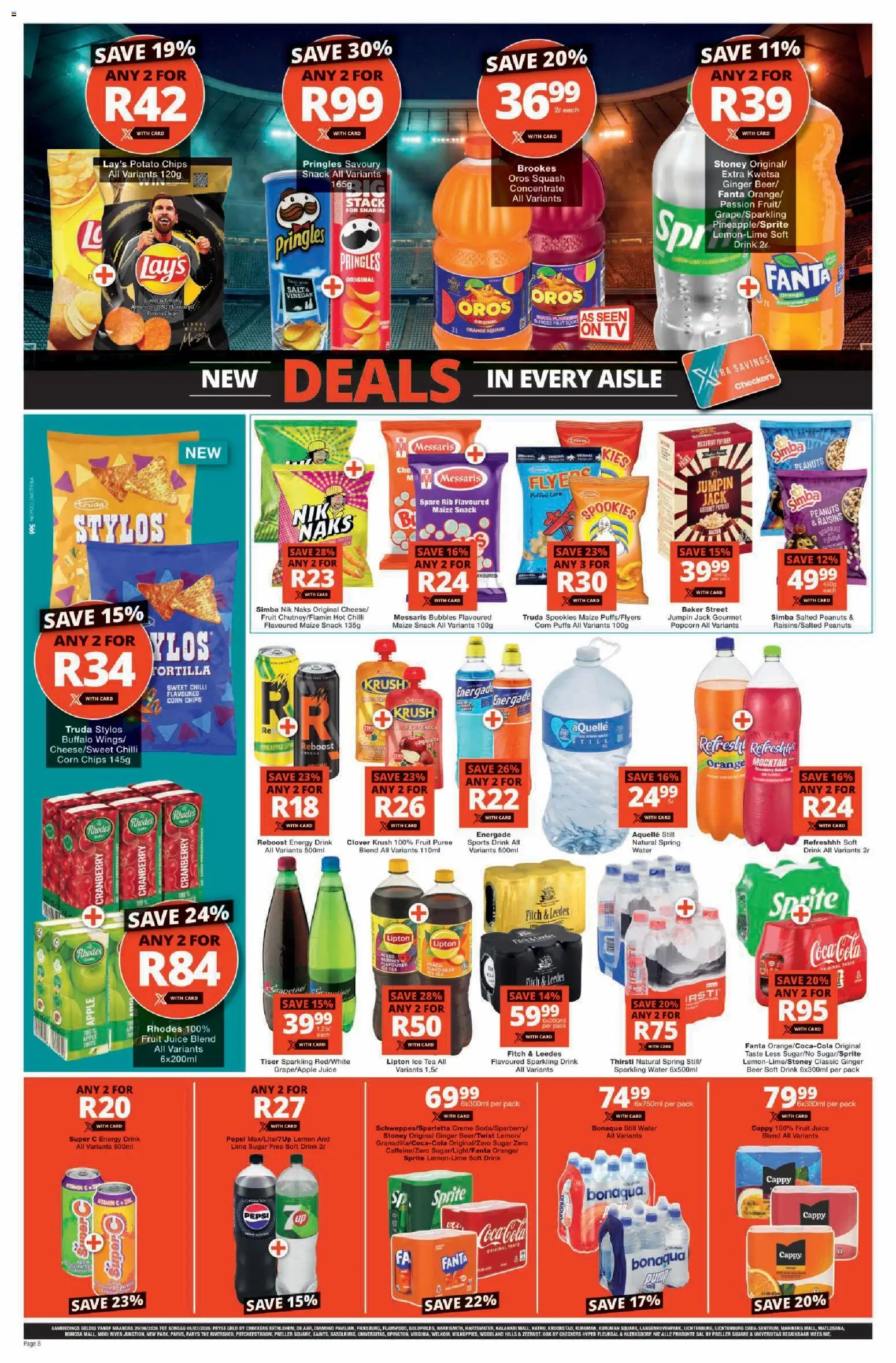 New Checkers catalogue – valid from 29/06/2026 | Page: 8 | Products: Juice, Tea, Sprite, Fruit