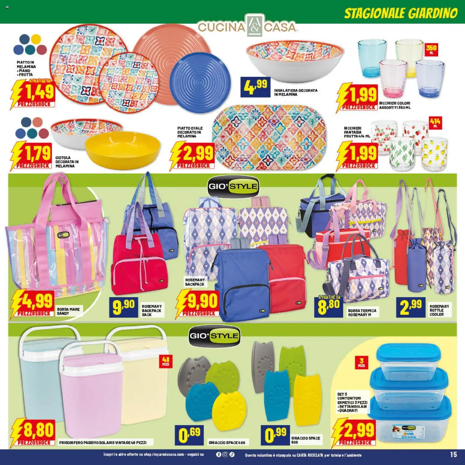 Volantino RisparmioCasa del 27.05.2026 | Pagina: 15 | Prodotti: Frutta, Borsa termica, Frigorifero, Piatto