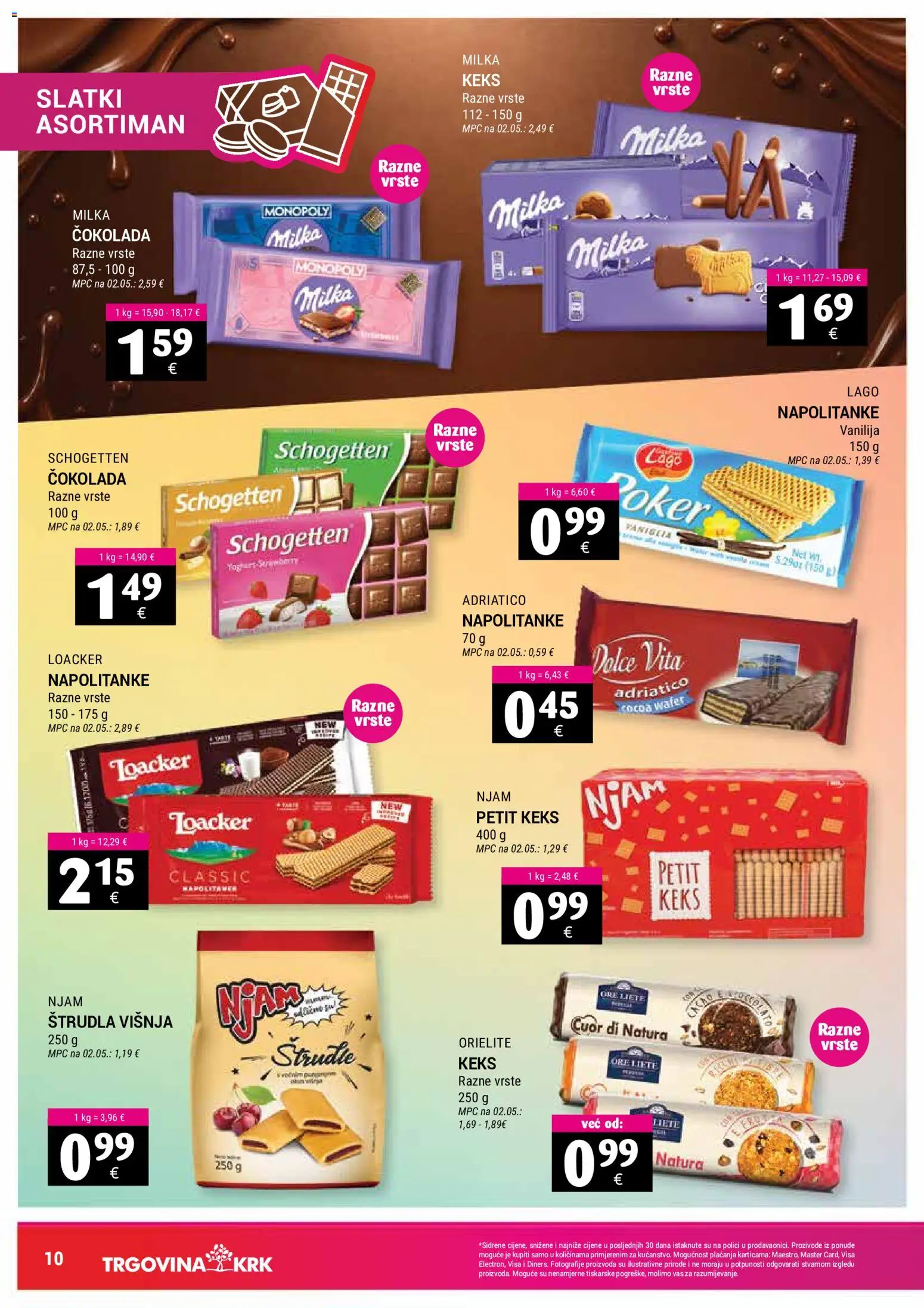 Trgovina Krk katalog | vrijedi od 16.05.2026 | Stranica: 10 | Proizvodi: Čokolada, Keks, Napolitanke, Milka