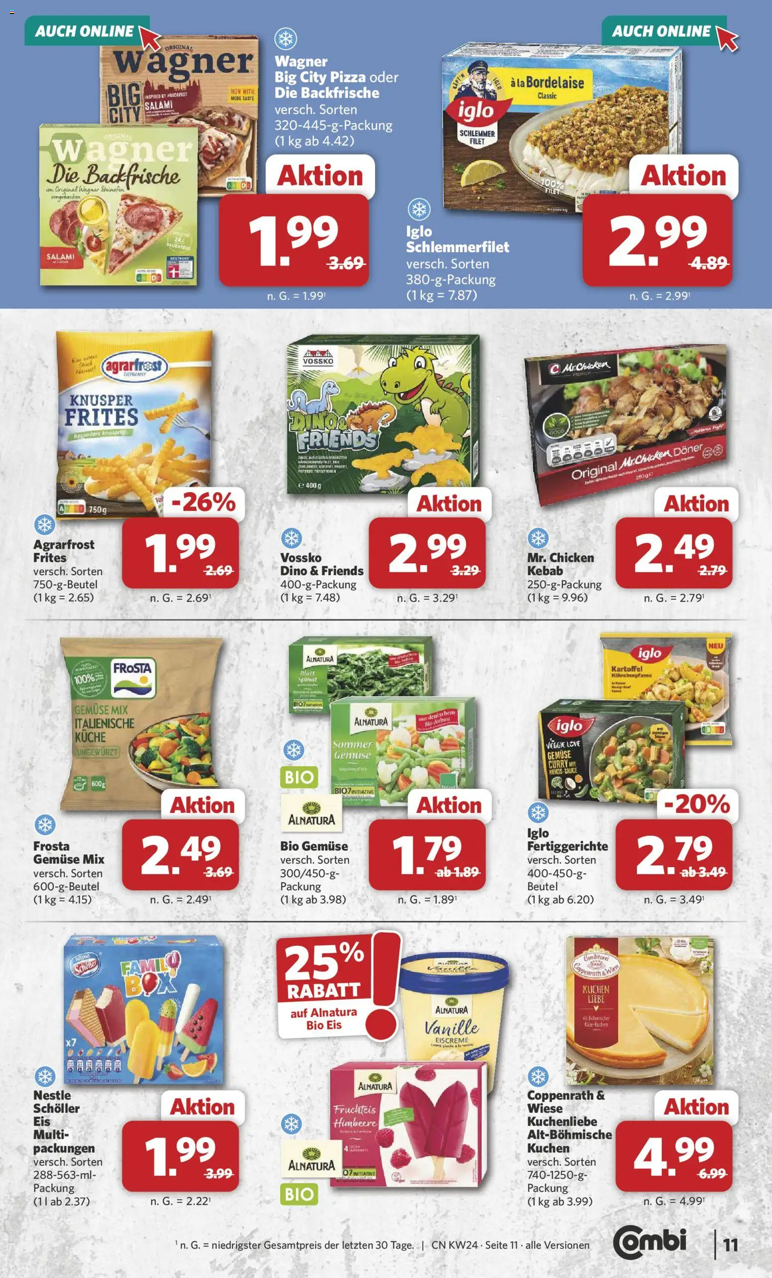 Combi Prospekt – gültig ab 08.06.2026 | Seite: 11 | Produkte: Küche, Gemüse, Salami, Eis