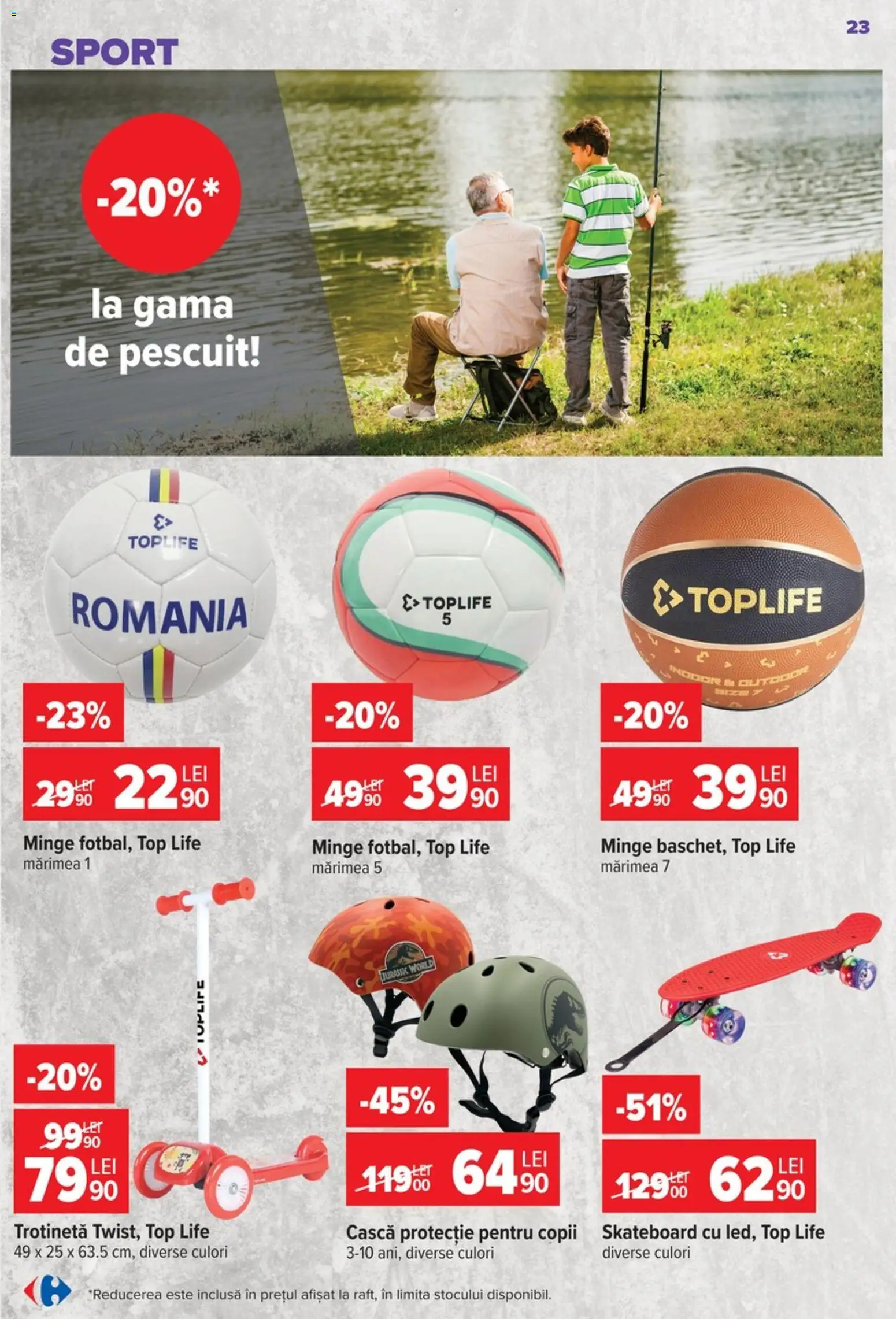 Noul catalog Carrefour – valabil de la 09.09.2026 | Pagină: 23 | Produse: Top, Trotinetă, Sport